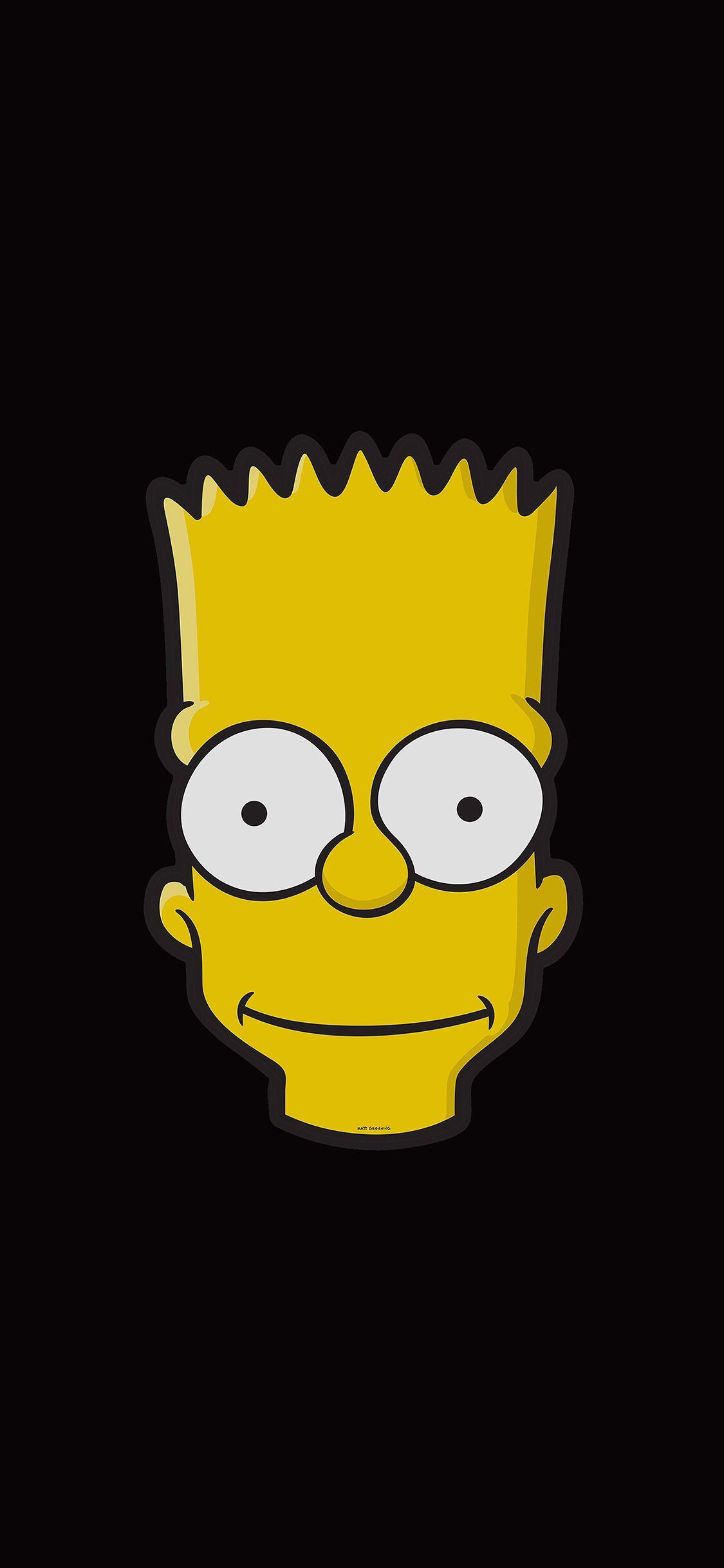 1125x2436 Bart Face Art Illust Dark Simpsons Minimal Simple iPhone Wallpaper