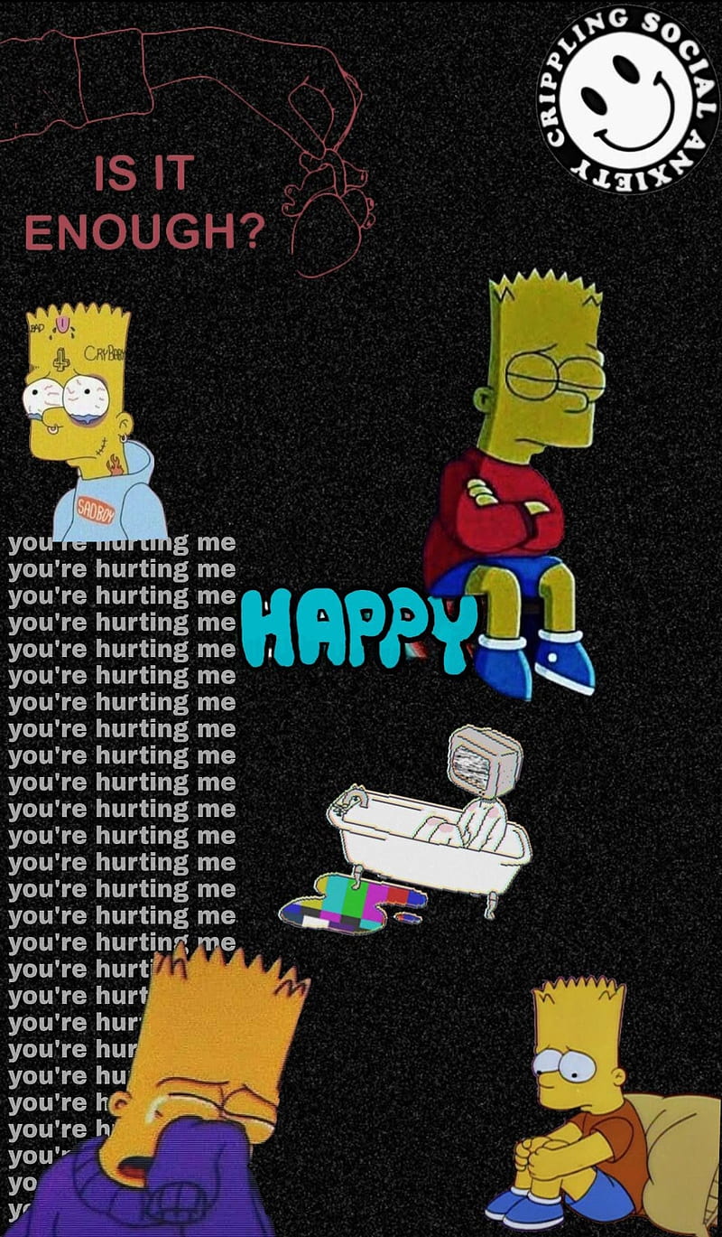 800x1369 Simpsons, bart, dark, dark humor, dark theme, depression, sad, sarcasm, simpson, HD phone wallpaper