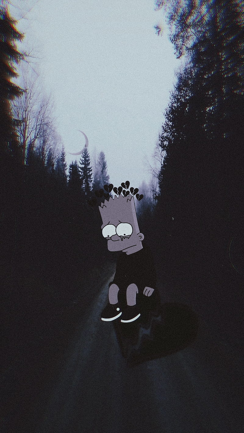 800x1422 Simpson, broken, dark, lonely, sad, HD phone wallpaper