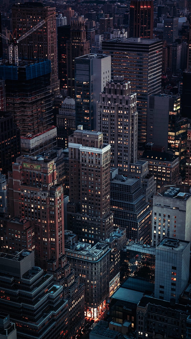 800x1422 City, new, york, night, lights, skyline, skyscrapers, helicopter, HD phone wallpaper