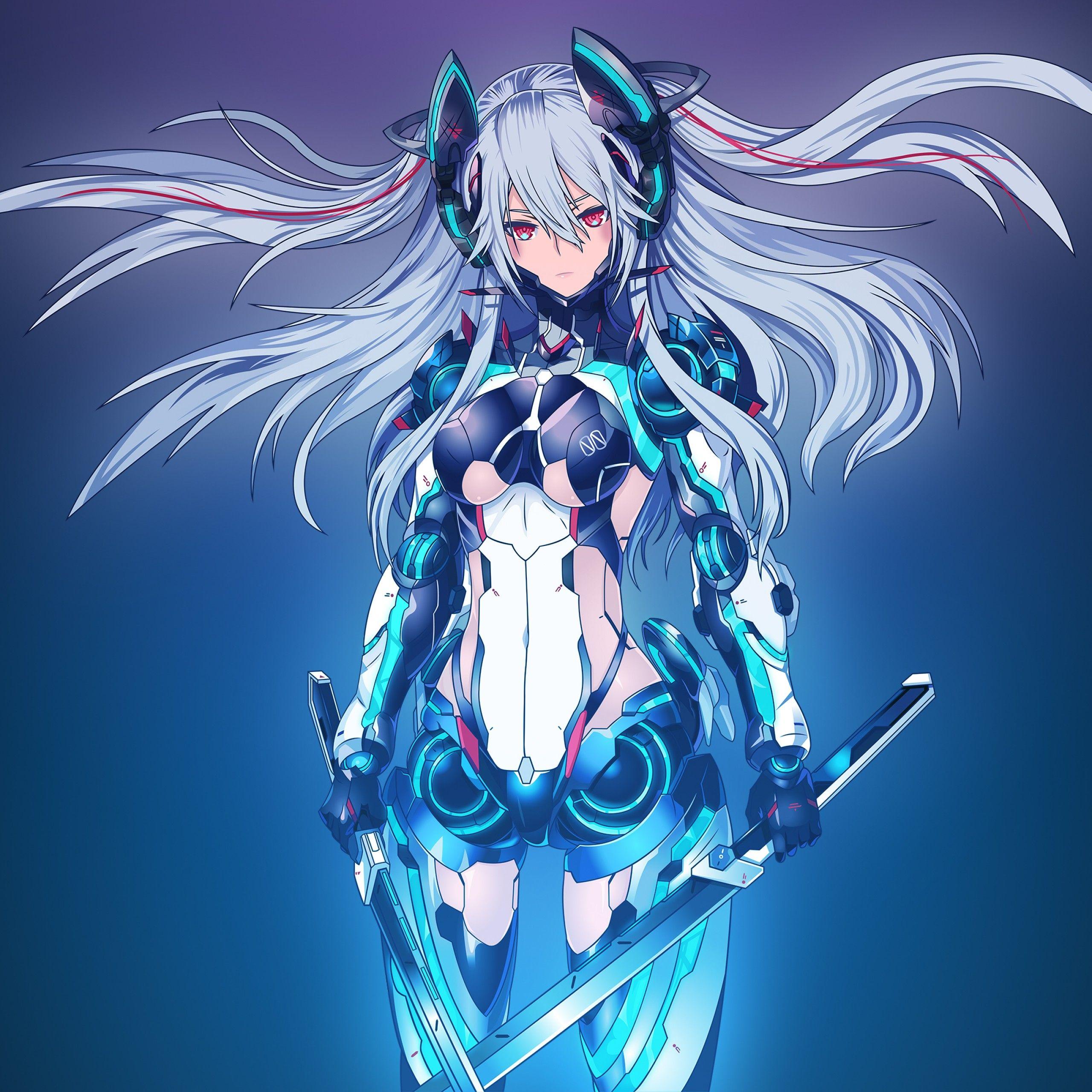 2560x2560 Wallpaper Mecha Girl, 4K, Anime,. Wallpaper for iPhone