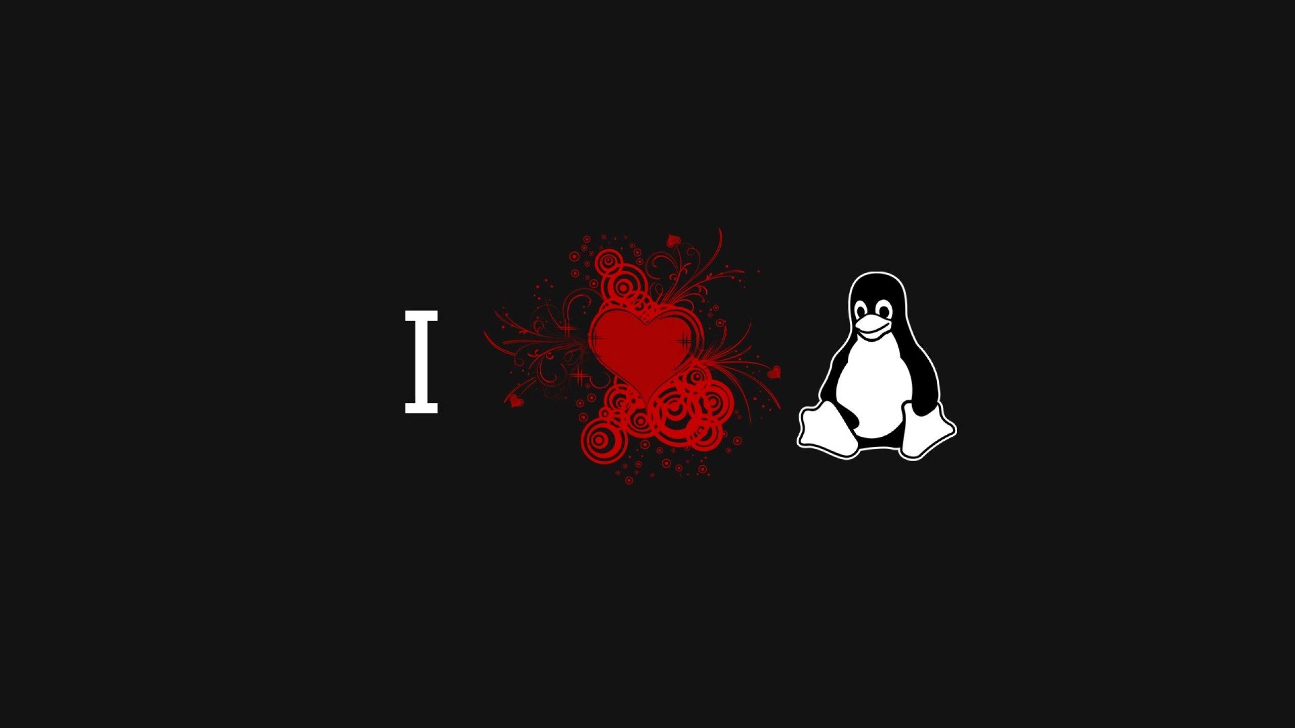 2560x1440 I Love Tux 1440P Resolution HD 4k Wallpaper, Image