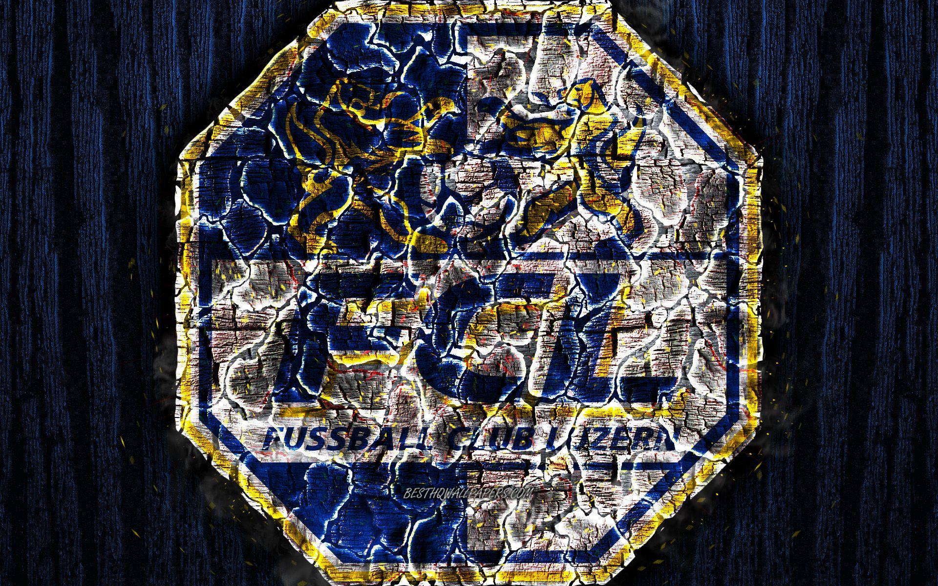 1920x1200 Download wallpaper FC Luzern, scorched logo, Super League, blue