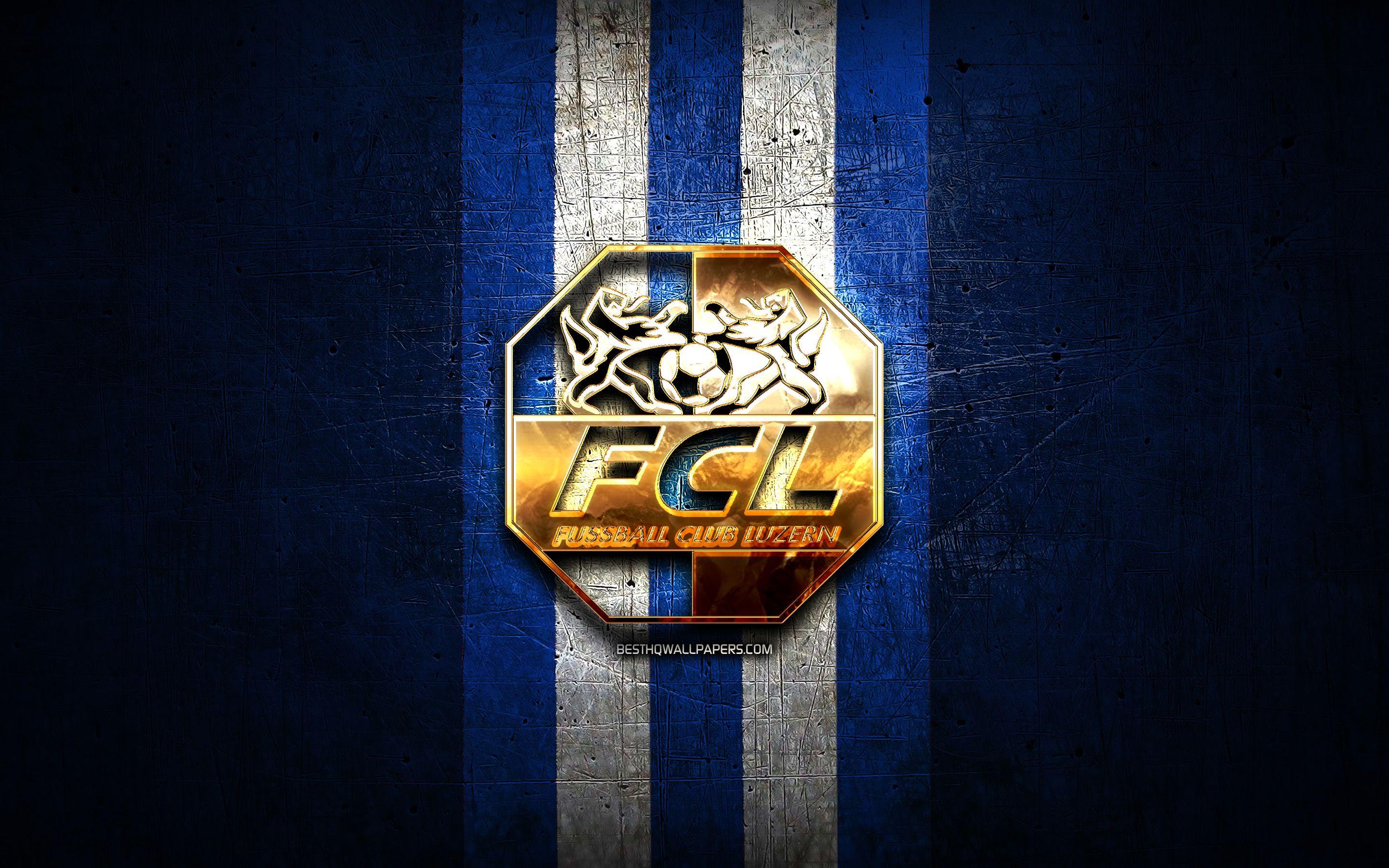 2880x1800 Download wallpaper FC Luzern, golden logo, Swiss Super League