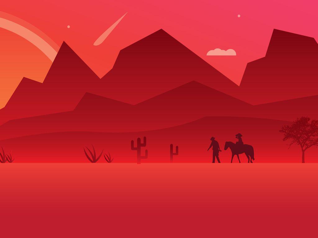 1024x768 Red Dead Redemption 2 Minimalist Art Wallpaper