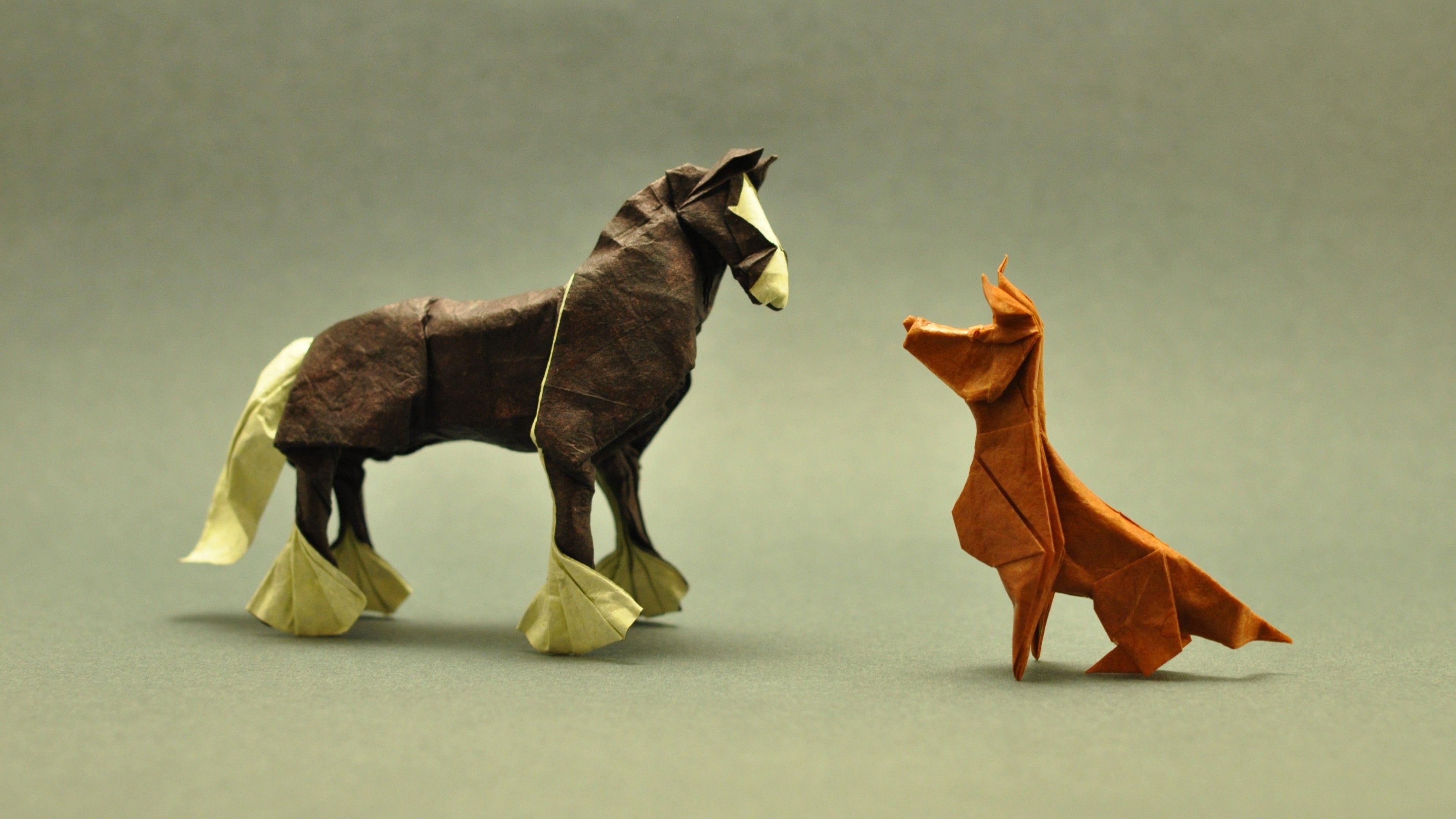 3840x2160 #horse, #simple background, #artwork, #depth of field