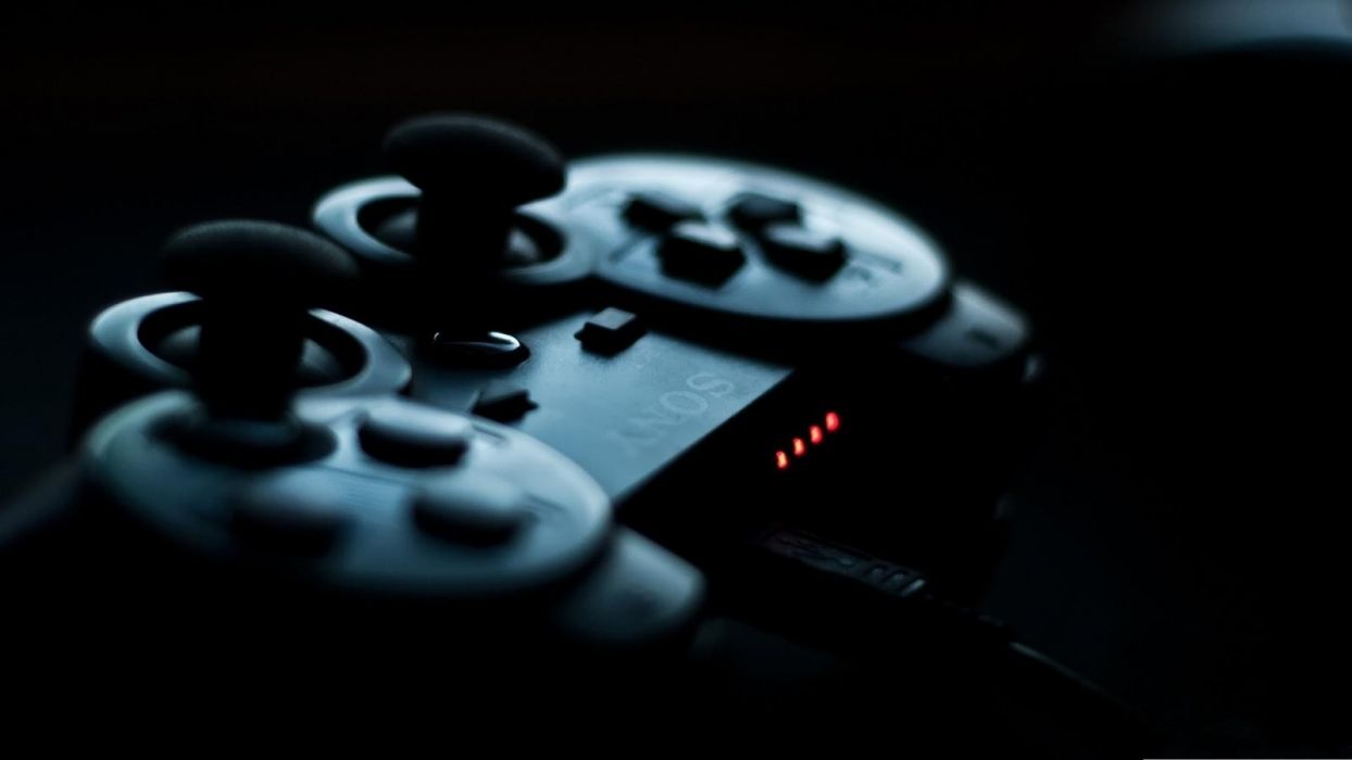 1244x700 DualShock controllers Playstation 3 wallpaperx900