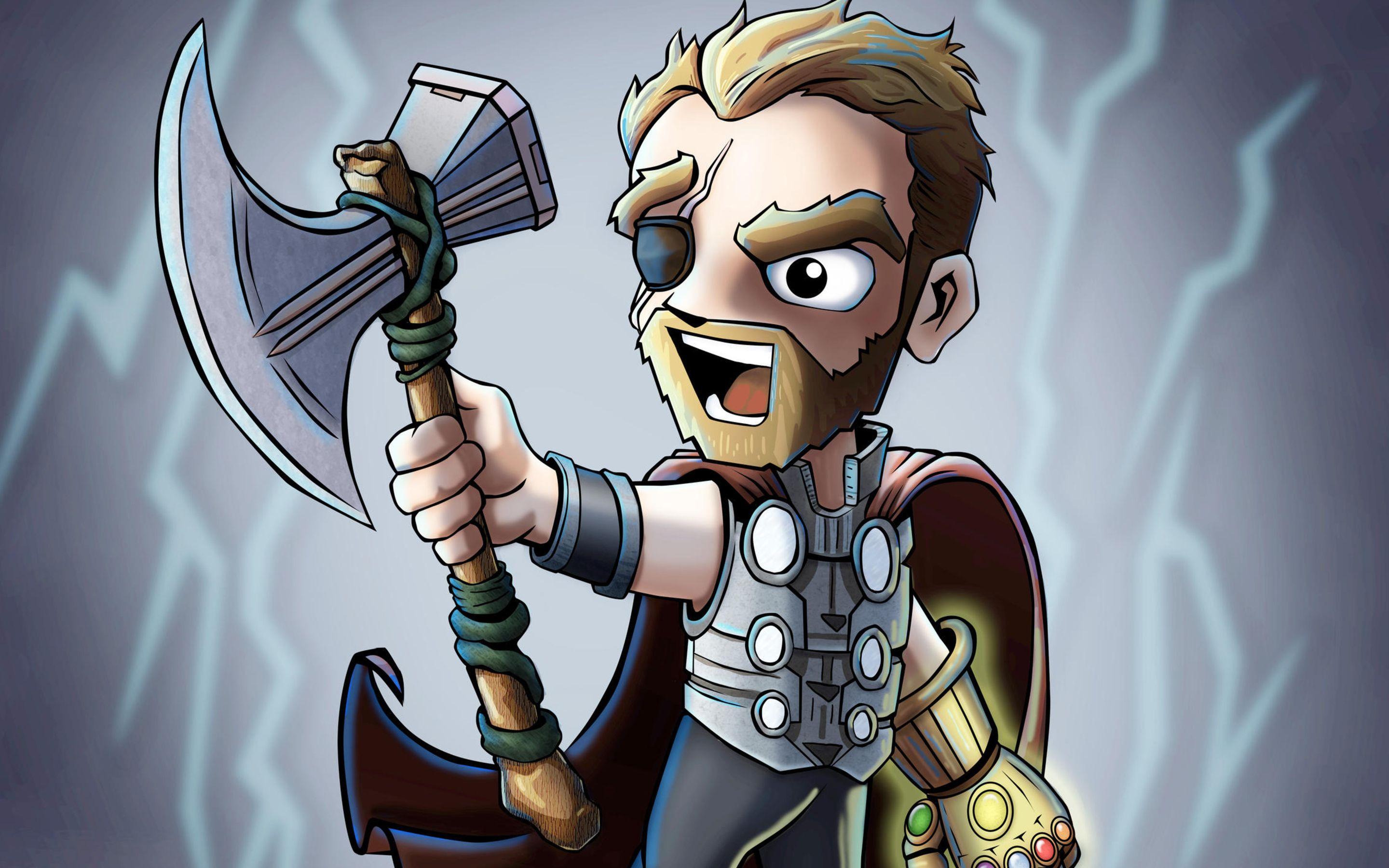 2880x1800 Chibi Thor From InfinityWar Macbook Pro Retina HD 4k
