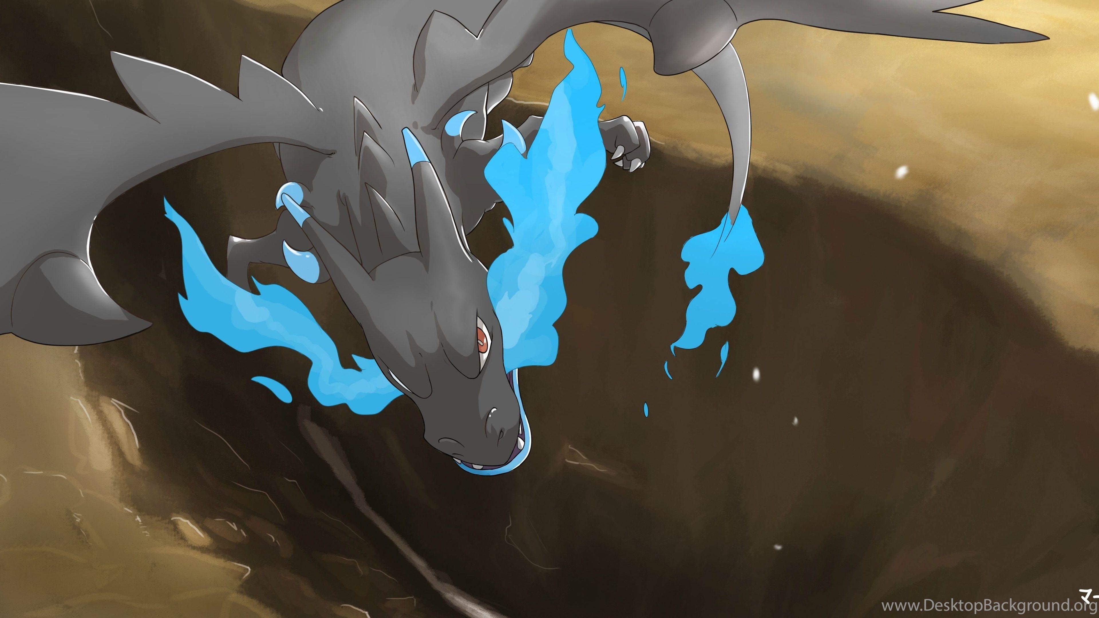 3840x2160 Mega Charizard X Wallpaper : Pokemon Desktop Background
