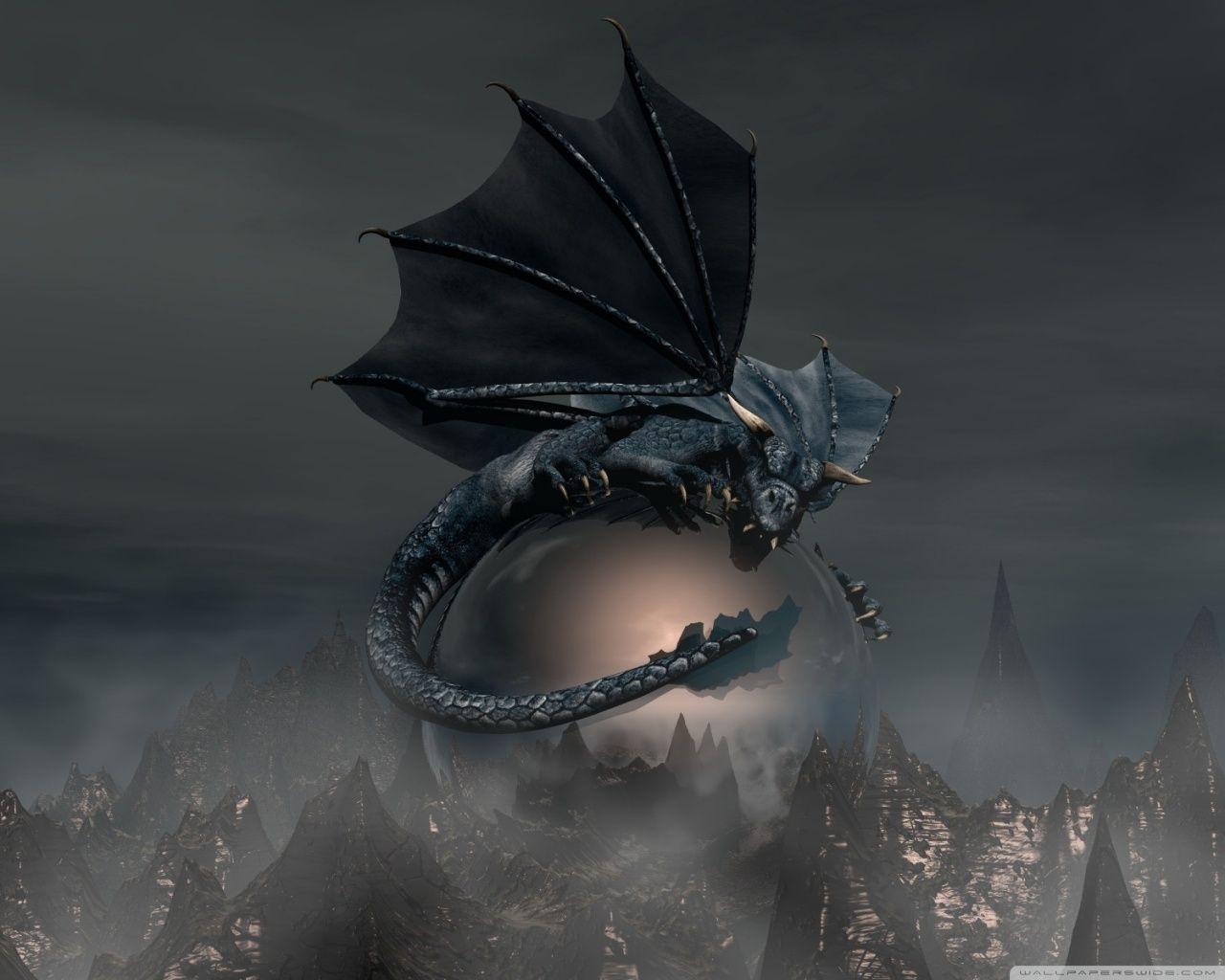 1280x1024 Fantasy Wallpaper Black Dragon Fantasy HD Wallpaper