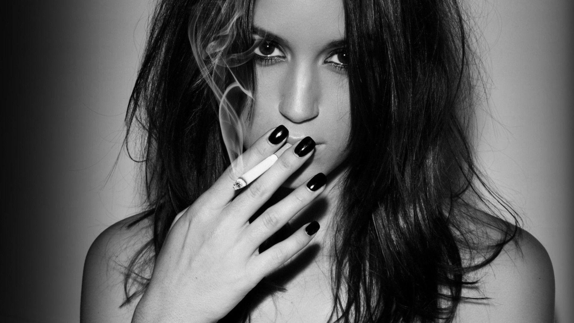 1920x1080 women, black and white, Rosie Jones, cigarettes wallpaper