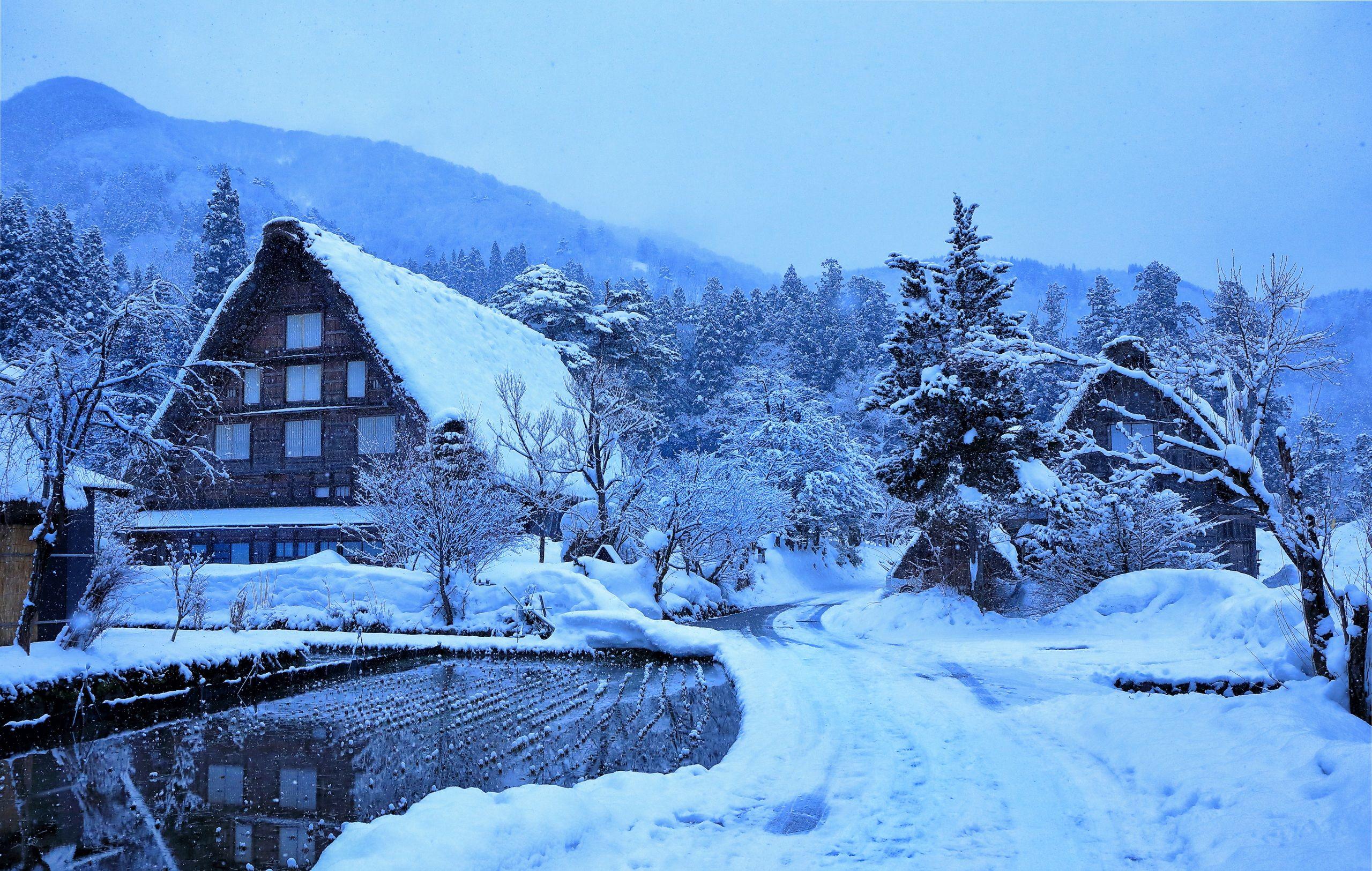 2560x1625 Desktop Wallpaper Japan Village Shirakawa Winter Snow 2560x1625