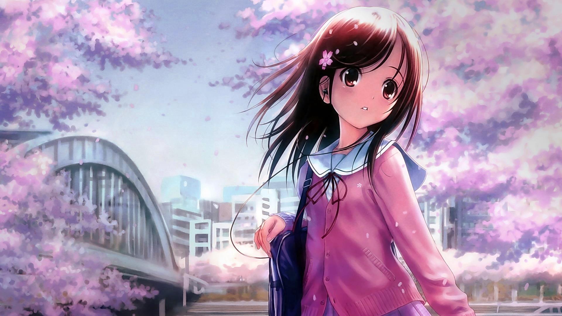 1920x1080 Hình nền Anime Girl Nhật Bản