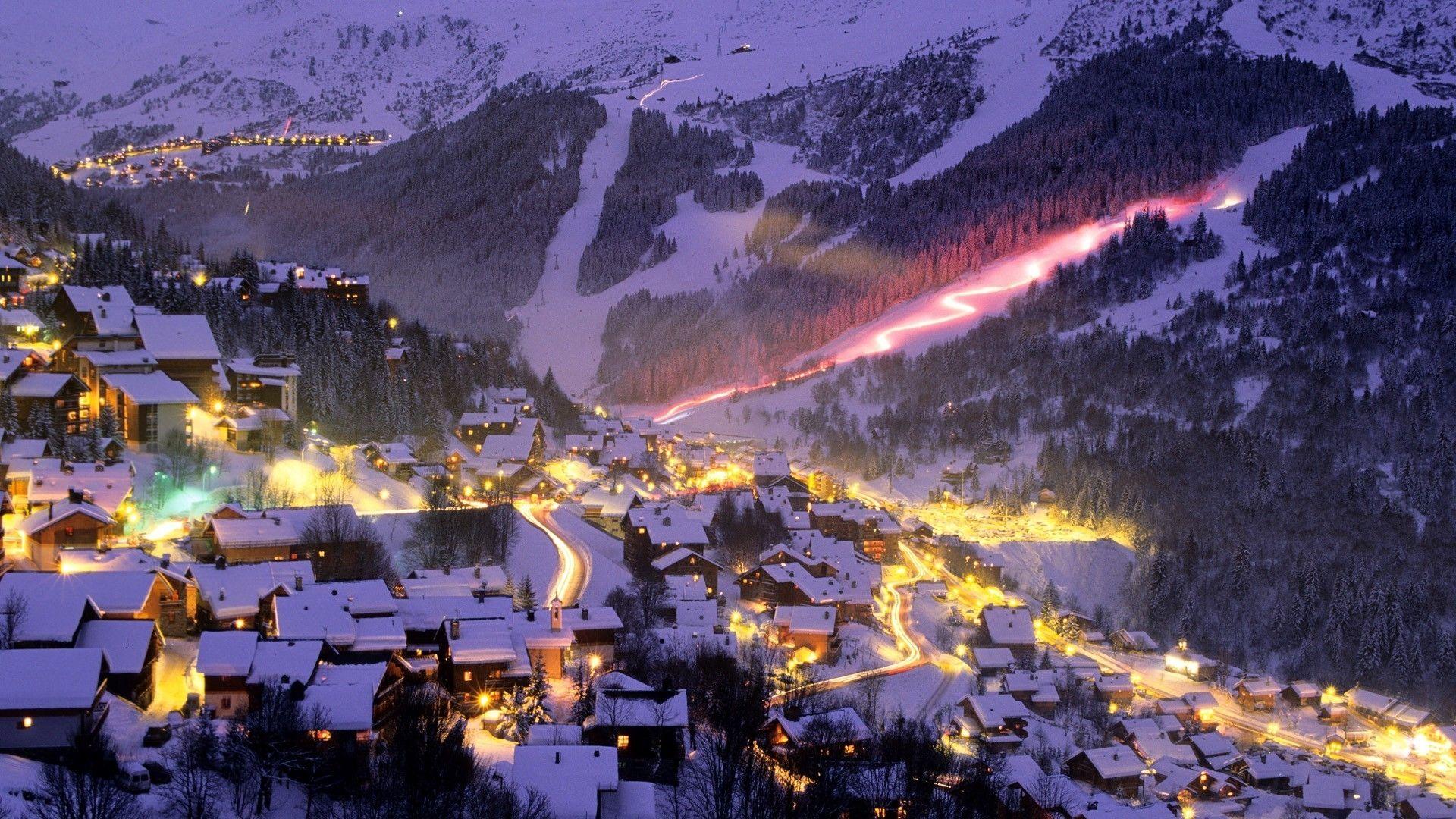 1920x1080 11++ Winter Night Village HD Wallpaper
