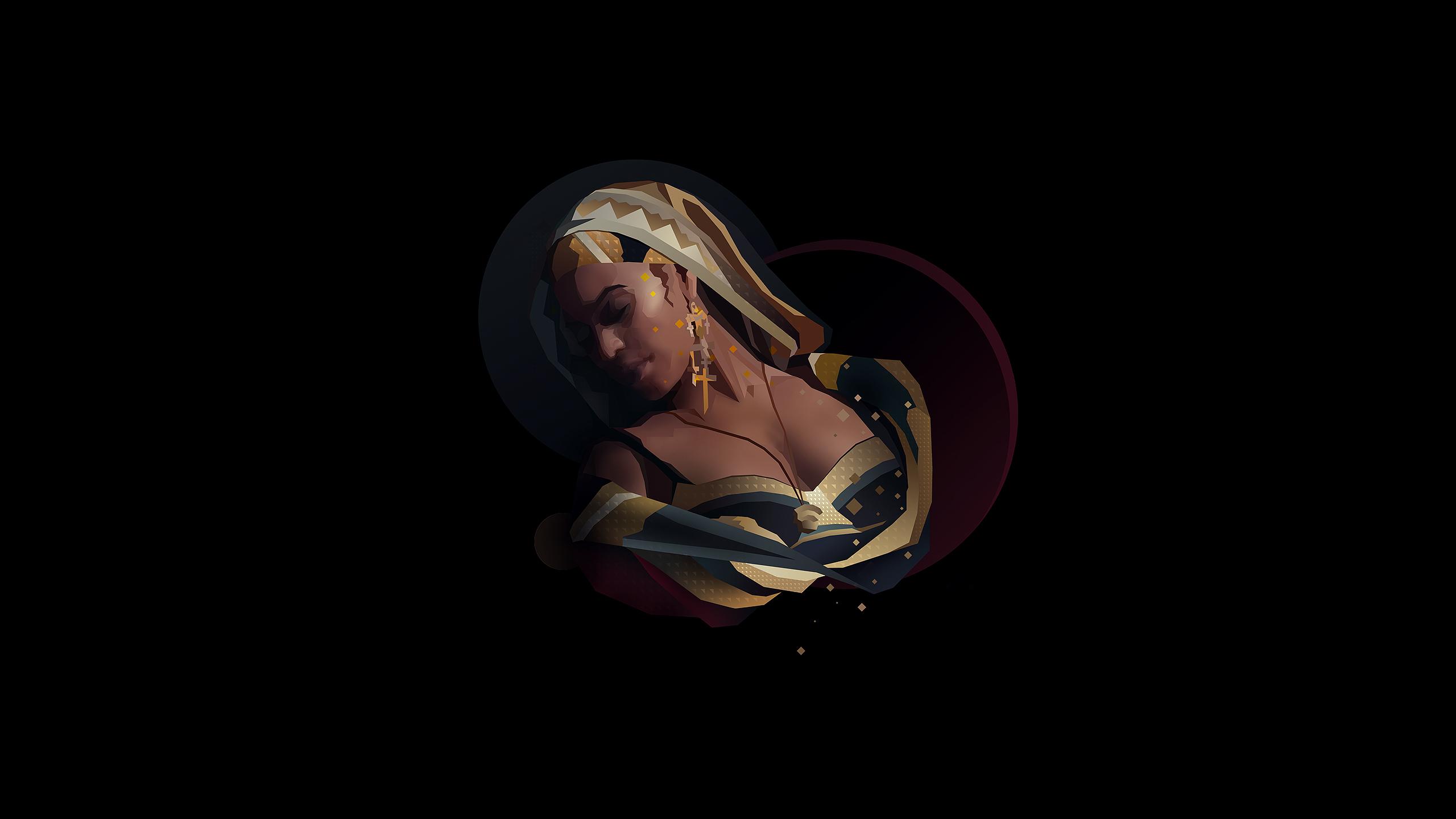 2560x1440 Beyonce Low poly Minimal Wallpaper