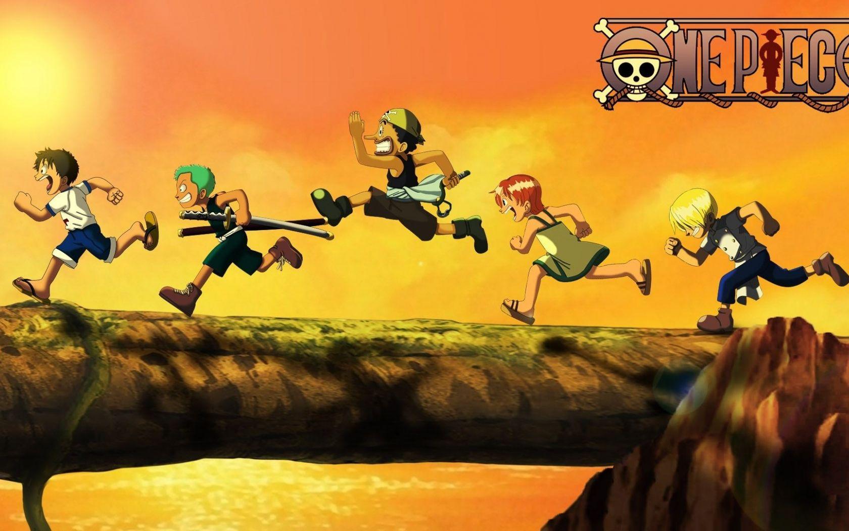 1680x1050 Free download One Piece Kid Luffy Zoro Usopp Nami and Sanji