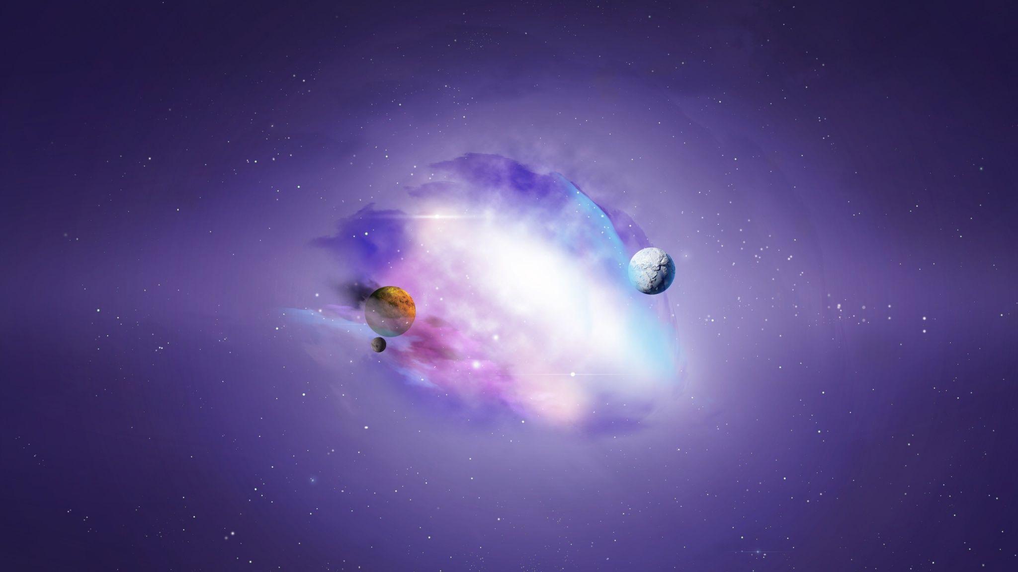 2048x1152 Purple Universe Galaxy Wallpaper