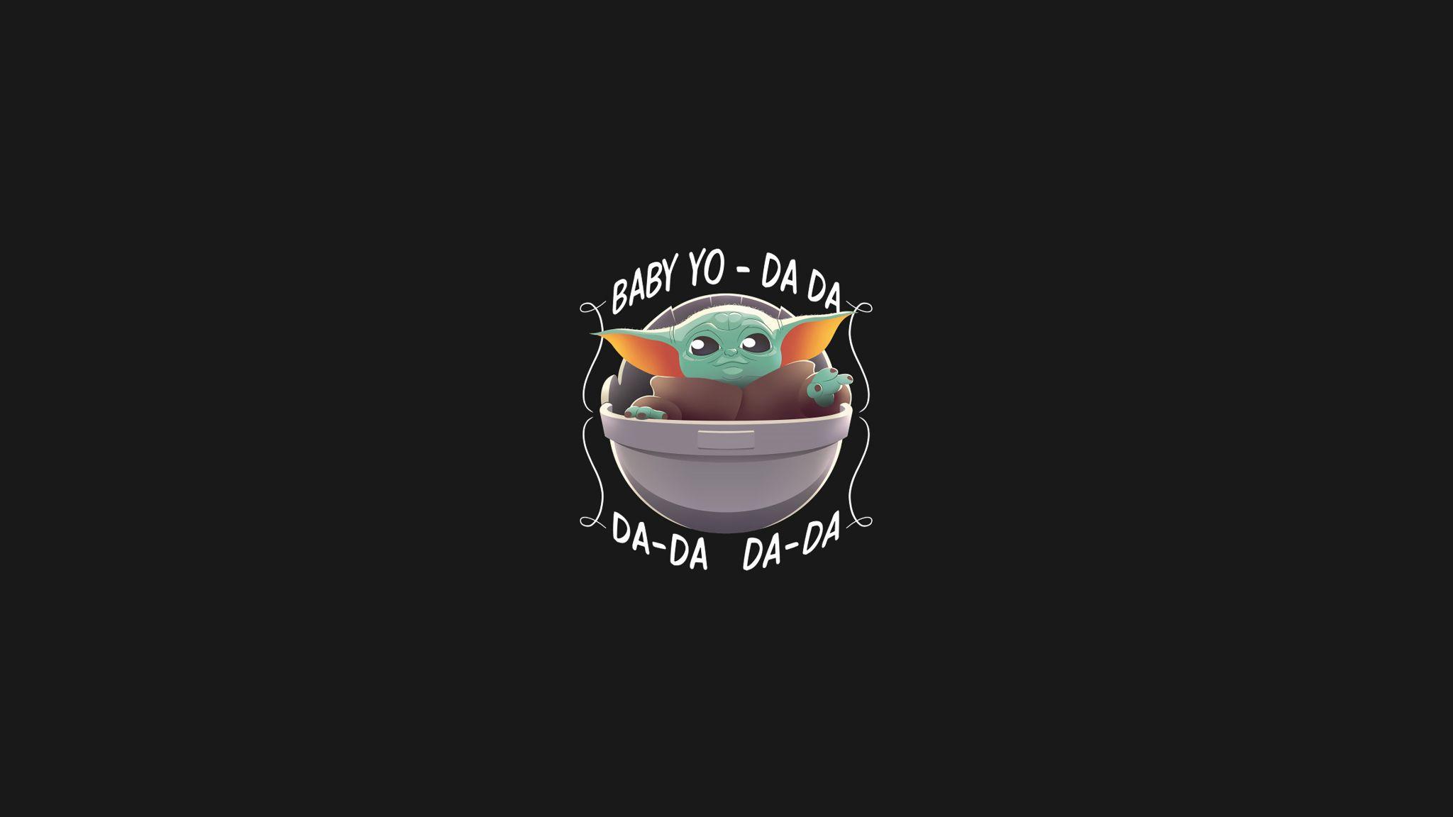 2048x1152 Cool Baby Yoda Minimalist 2048x1152 Resolution Wallpaper