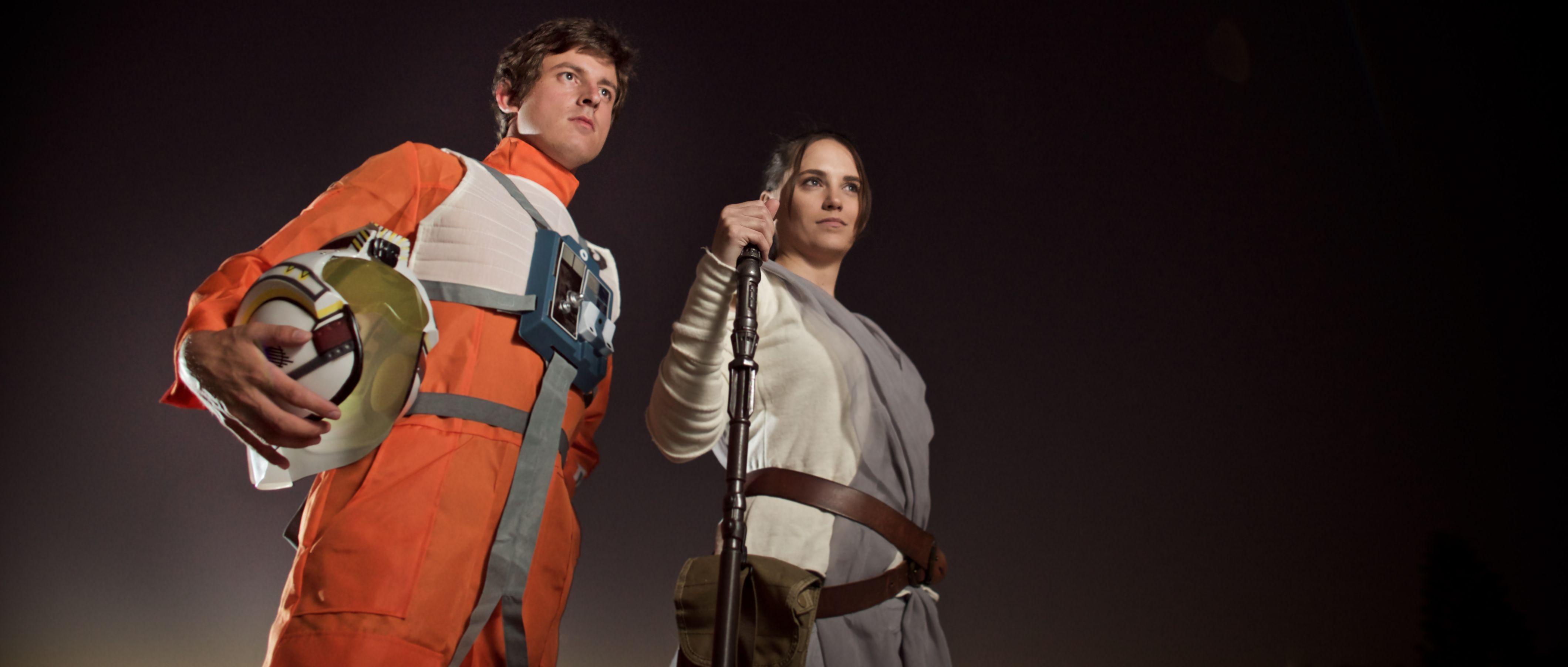 4239x1802 Cosplay: Rey And Poe Dameron HD Wallpaper. Background Image