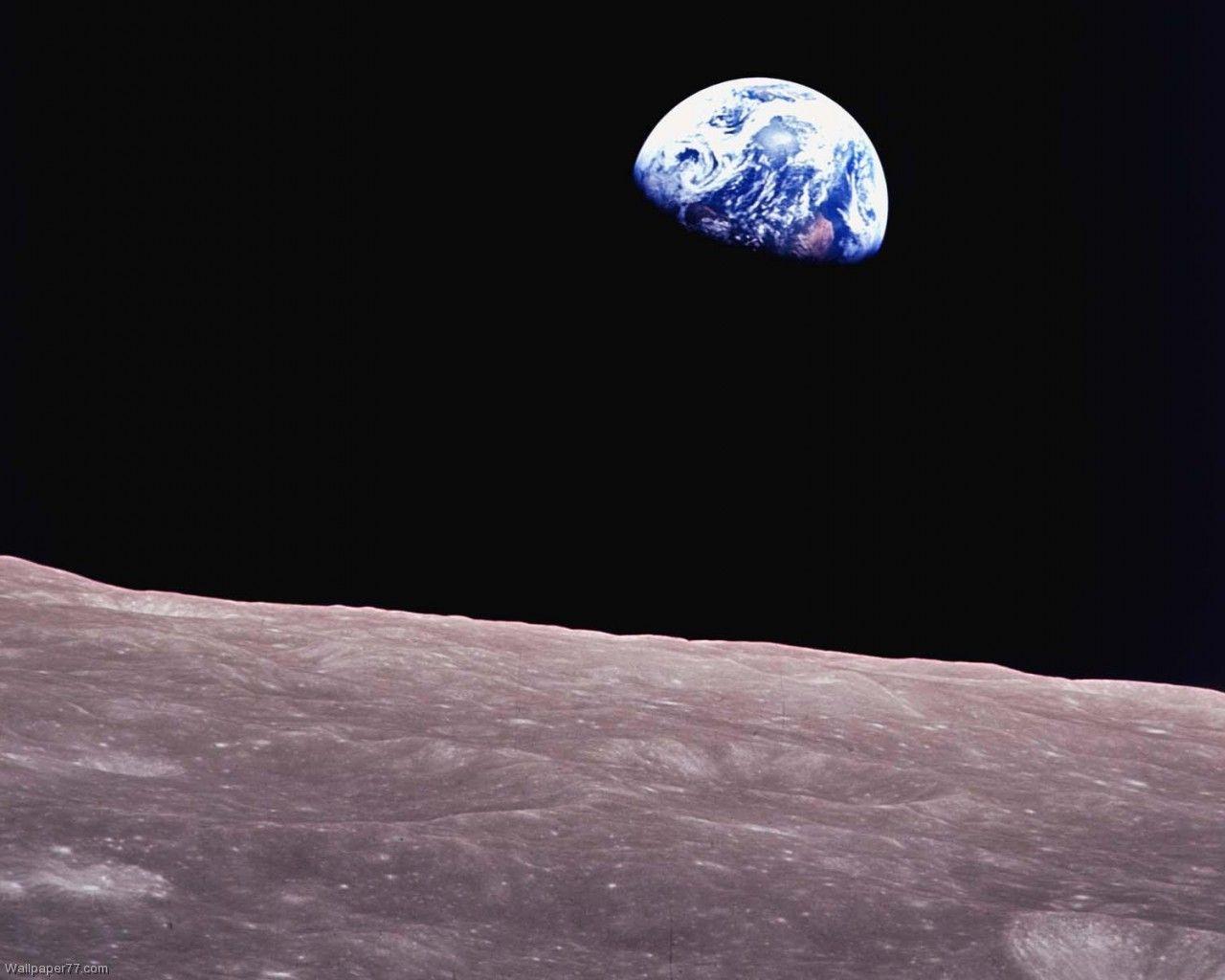 1280x1024 Earth From Moon space wallpaper planet wallpaper earth black