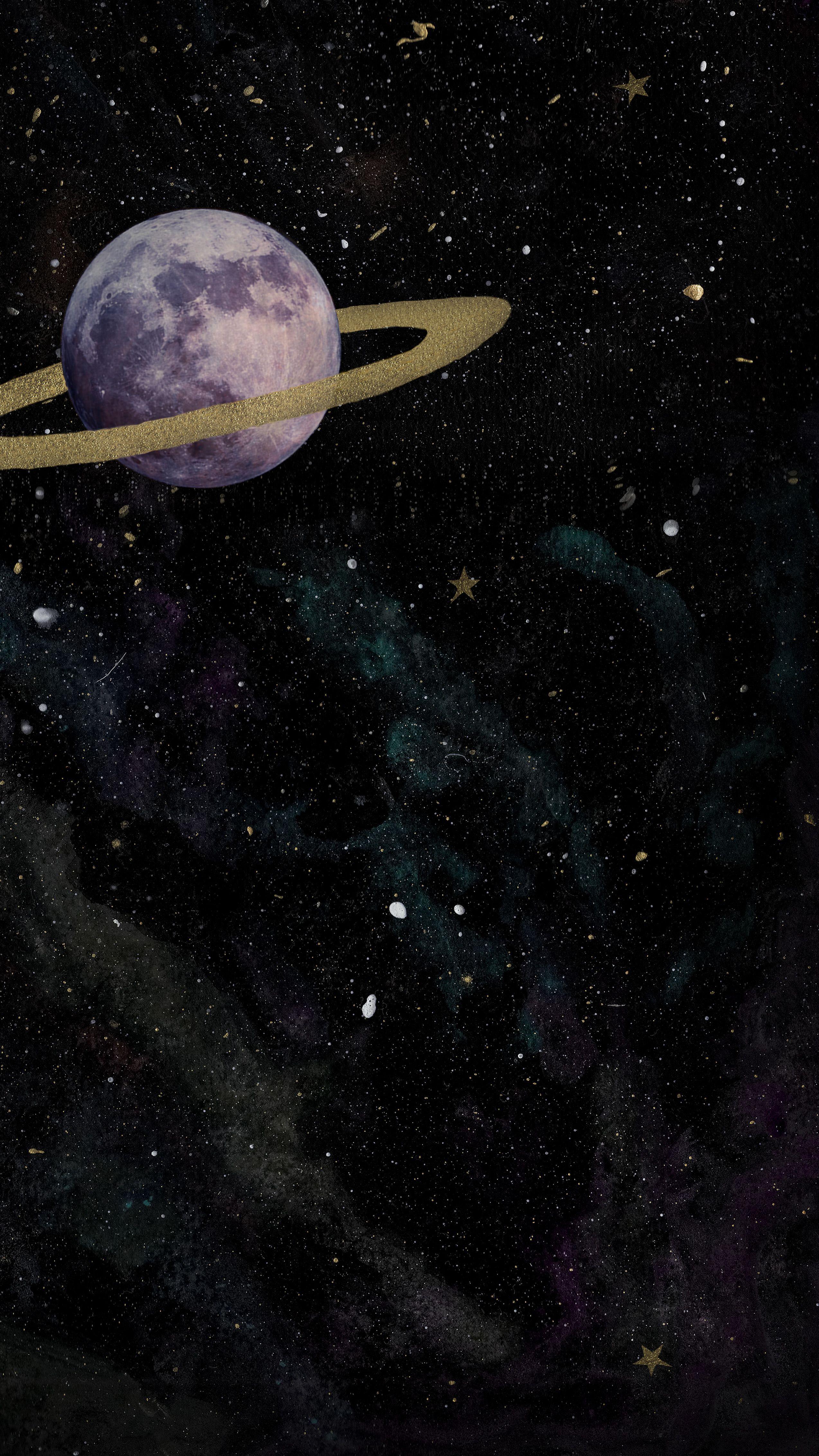 Lavender Starry Sky Planet Aesthetic Background Wallpaper Image For Free  Download  Pngtree