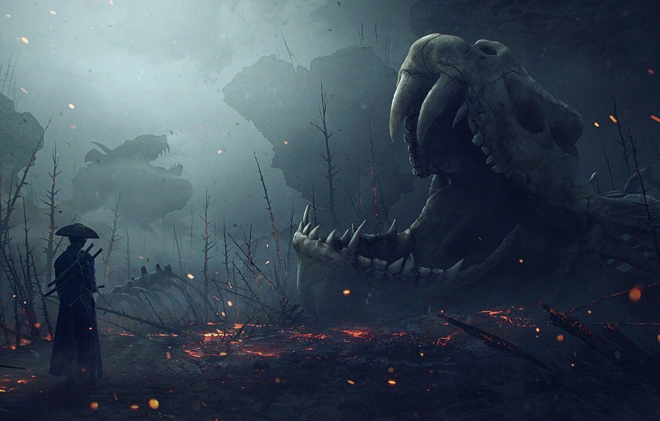 1332x850 Wallpaper skeleton, Here live dragons, Here live dragons, Vladimir