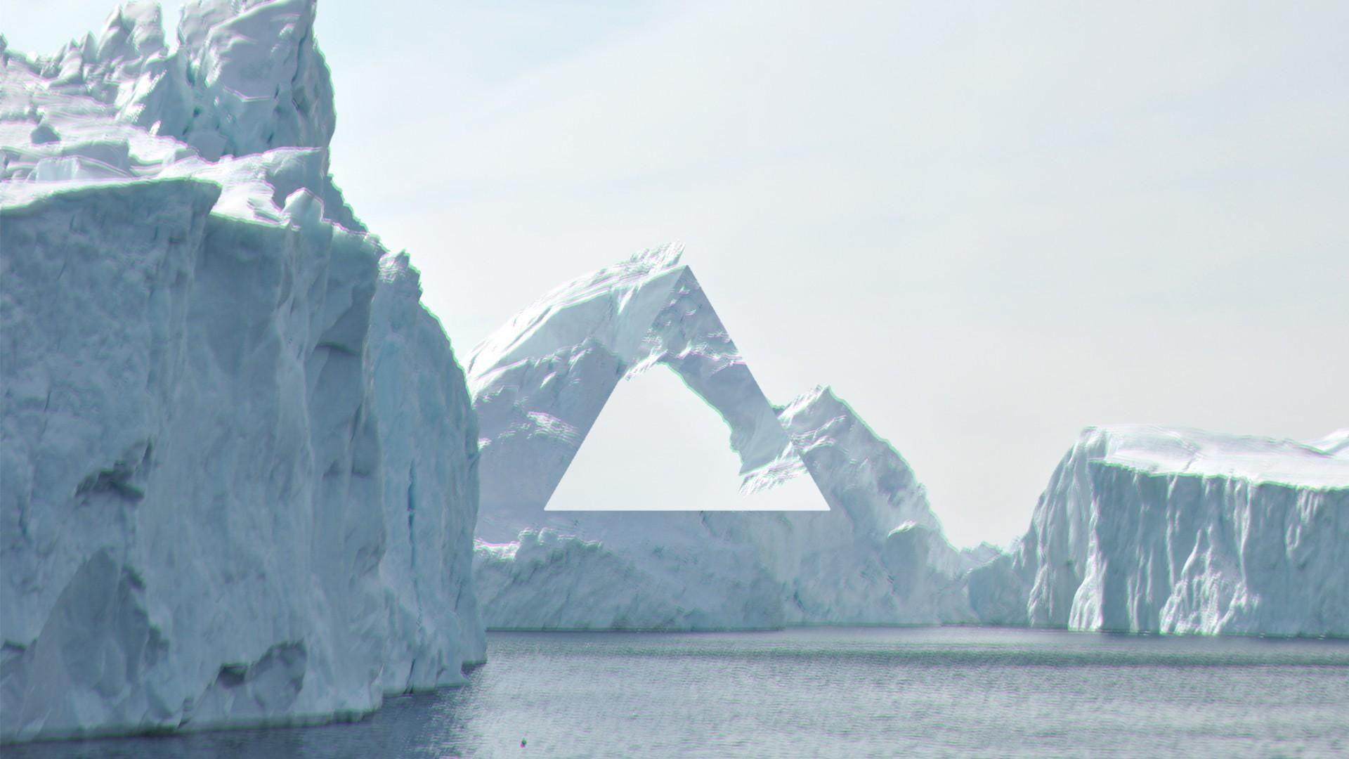 1920x1080 Ice landscapes winter hipster triangles wallpaper