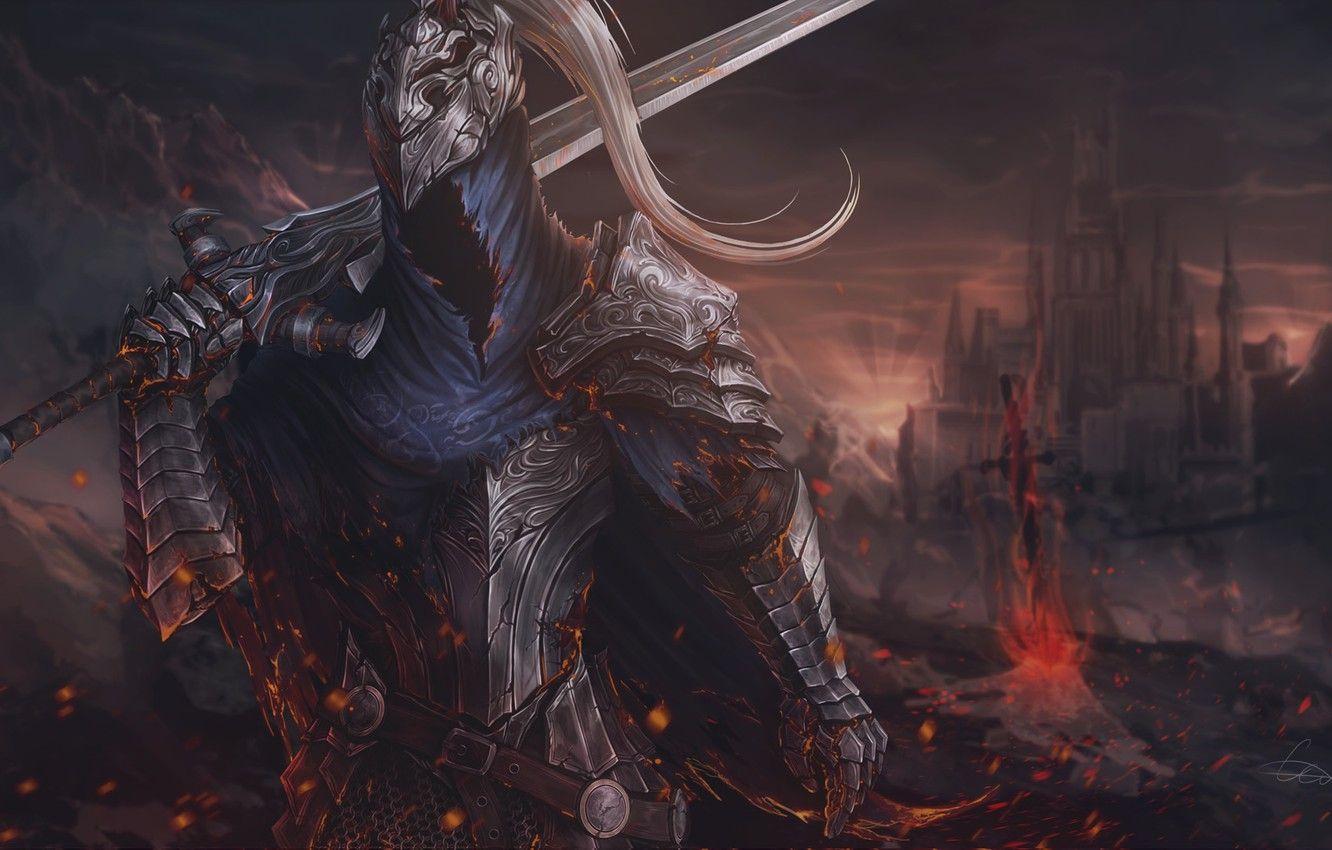 1332x850 Wallpaper Armor, Sword, Fantasy, Art, Art, Knight, Fiction, Dark