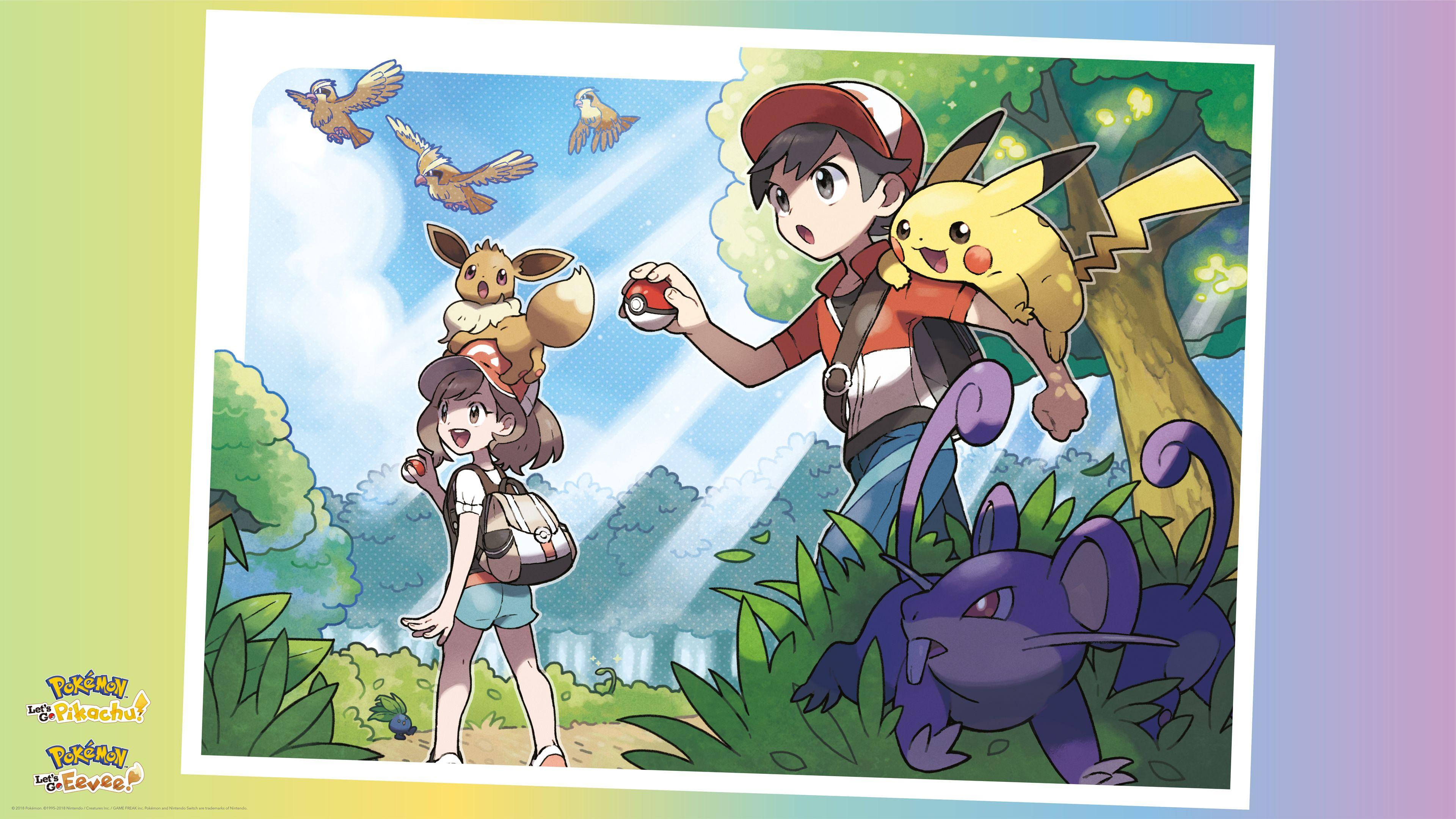 3840x2160 Pokemon: Let's Go Pikachu and Let's Go Eevee 4k Ultra HD Wallpaper