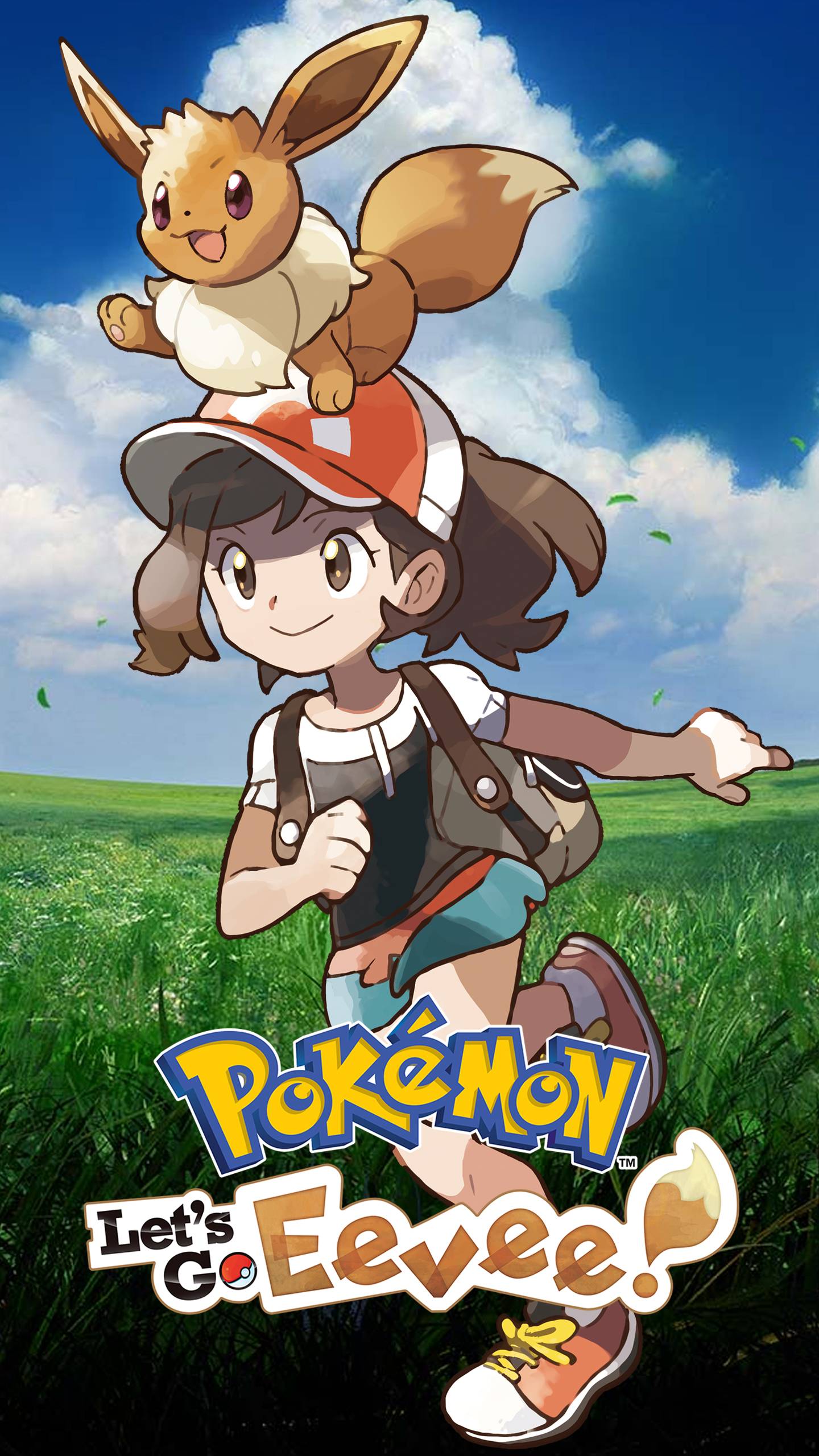 1440x2560 Pokemon Let's Go Eevee (v1) Wallpaper. Cat with Monocle