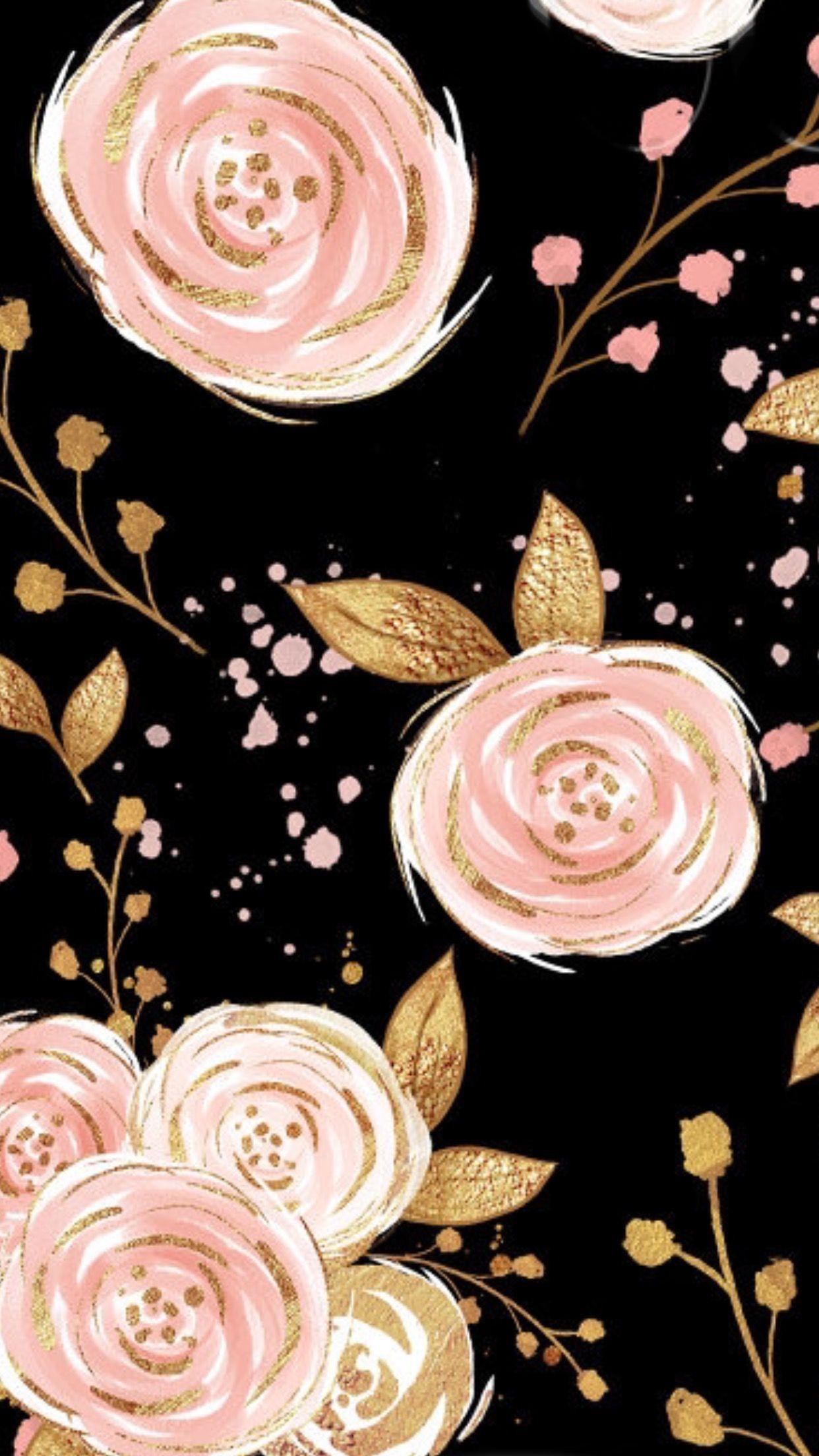 Download Pretty Flowers Rose Gold Iphone Wallpaper  Wallpaperscom