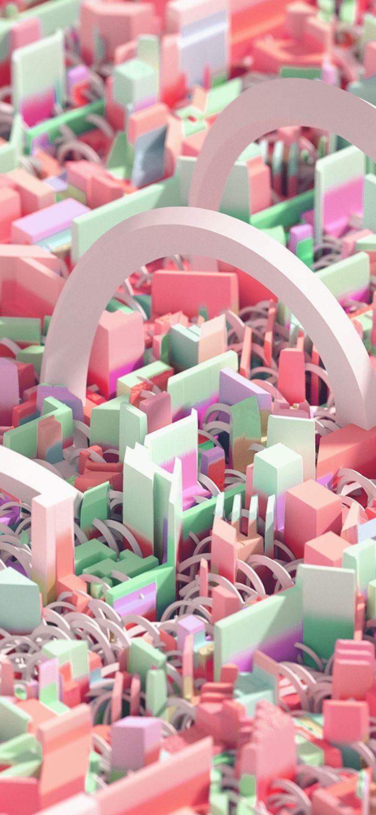 736x1593 iPhone X wallpaper : cute art abstract 3D pattern background