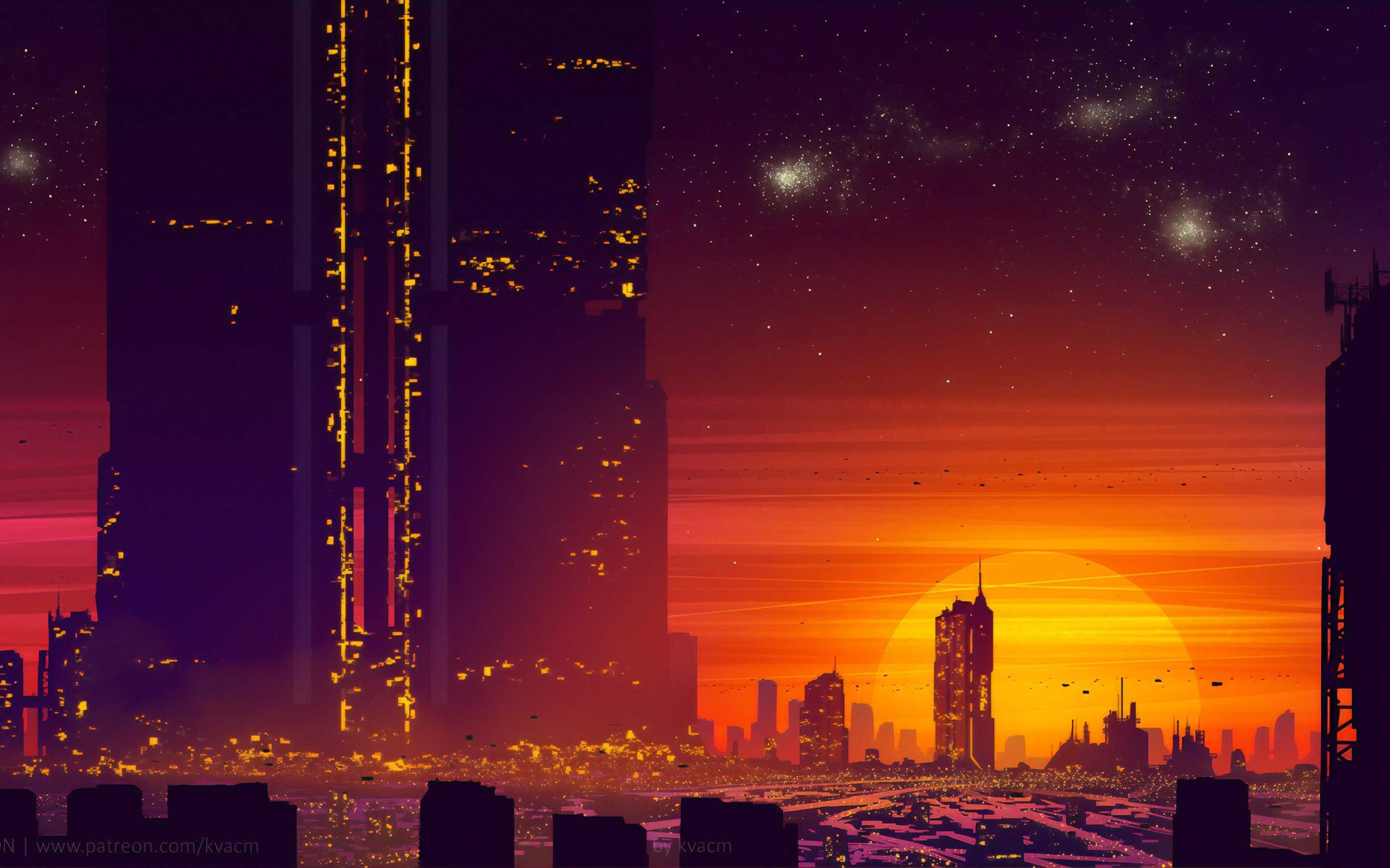 2880x1800 Cityscape Digital Artwork HD Wallpaper (2880x1800)
