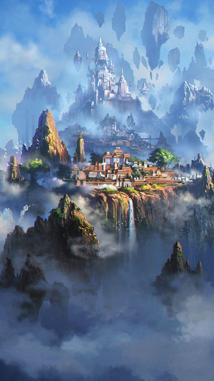 750x1334 Cloud Town Fantasy Anime Liang Xing Illustration Art