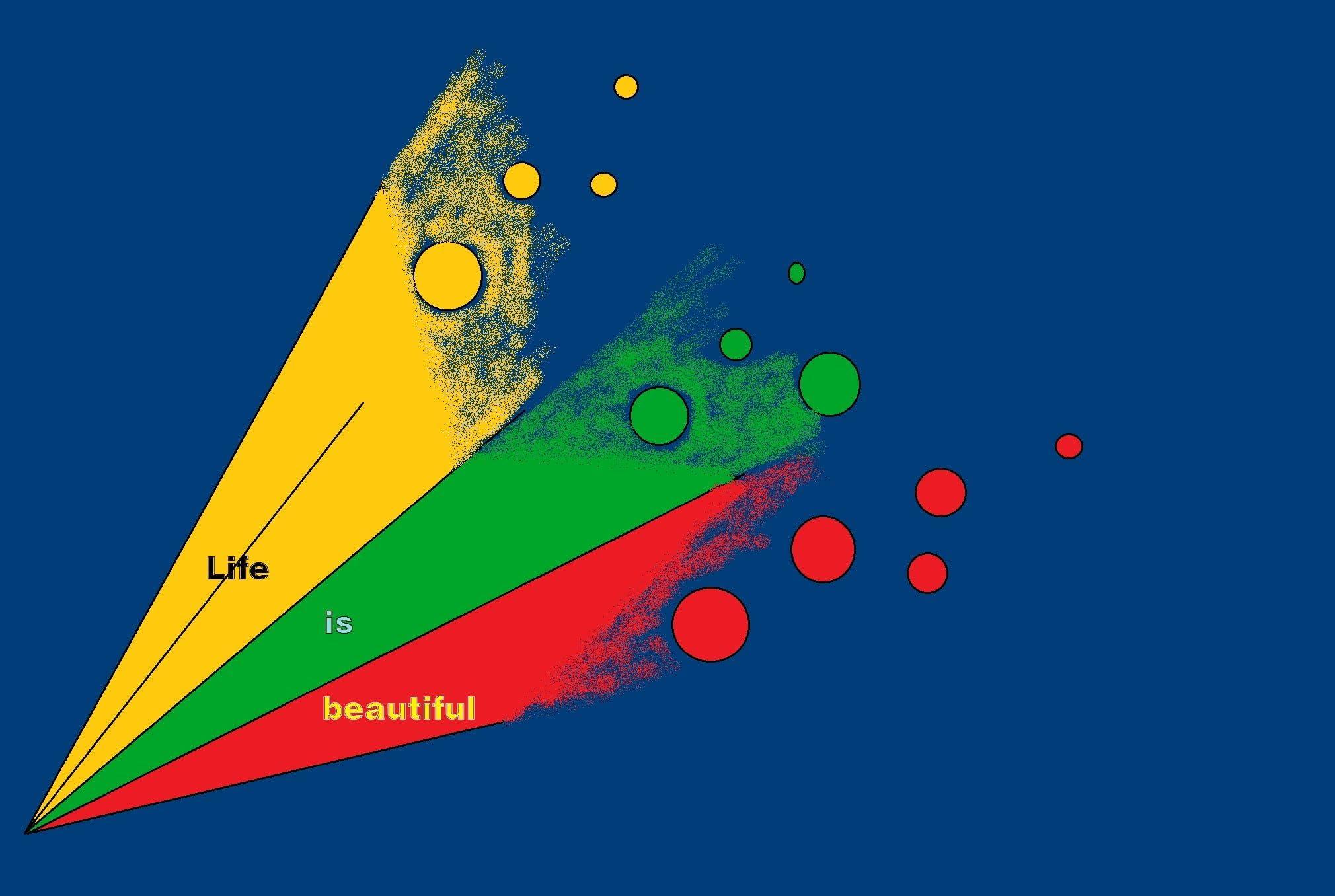 2020x1356 Life is beautiful text overlay, abstract, blue background