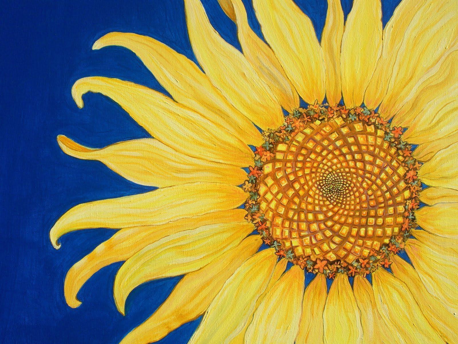 1600x1200 Abstract Sunflower Painting. Explore