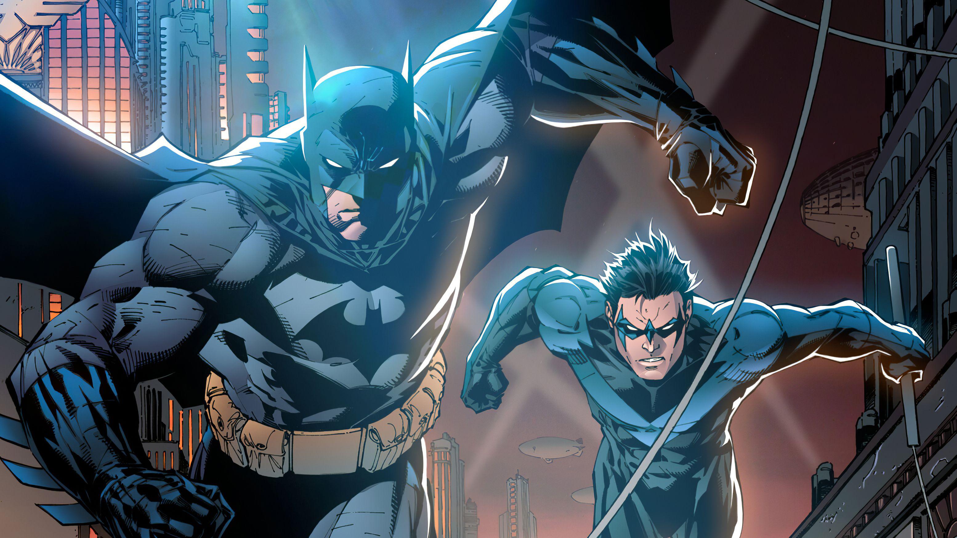 3108x1748 Batman And Nightwing Art, HD Superheroes, 4k Wallpaper, Image