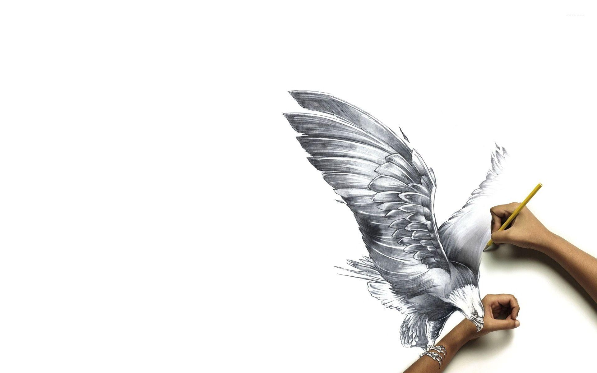 1920x1200 Eagle drawn on the hand wallpaper wallpaper