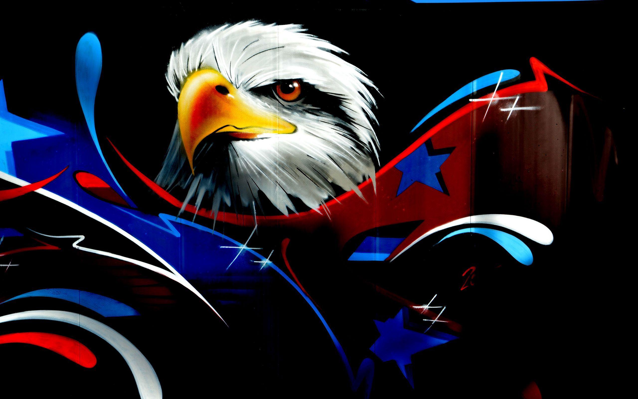 2560x1600 Download wallpaper 2560x1600 eagle, art, graffiti, wall widescreen
