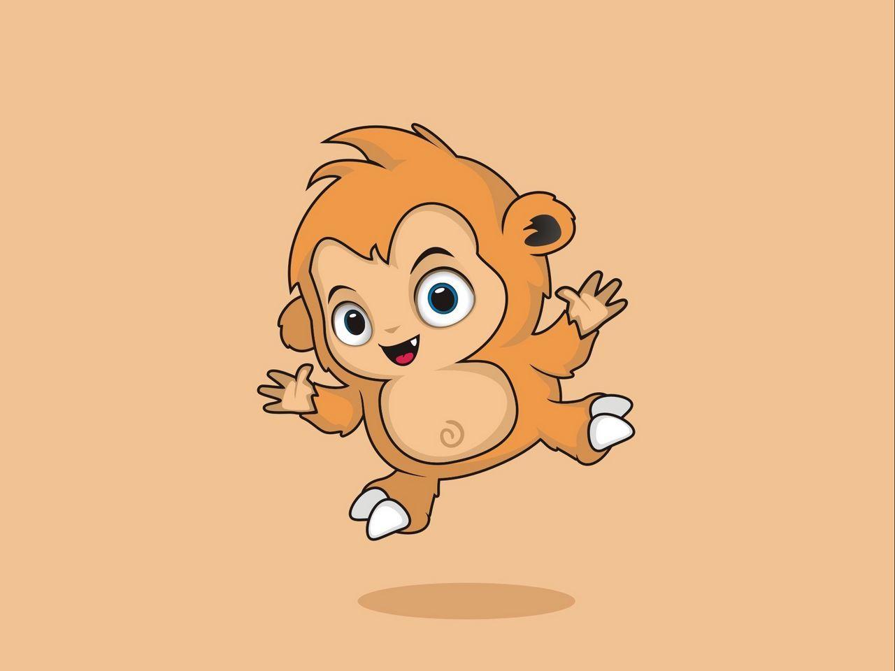 1280x960 Download wallpaper 1280x960 monkey, art, monster, cute, jump