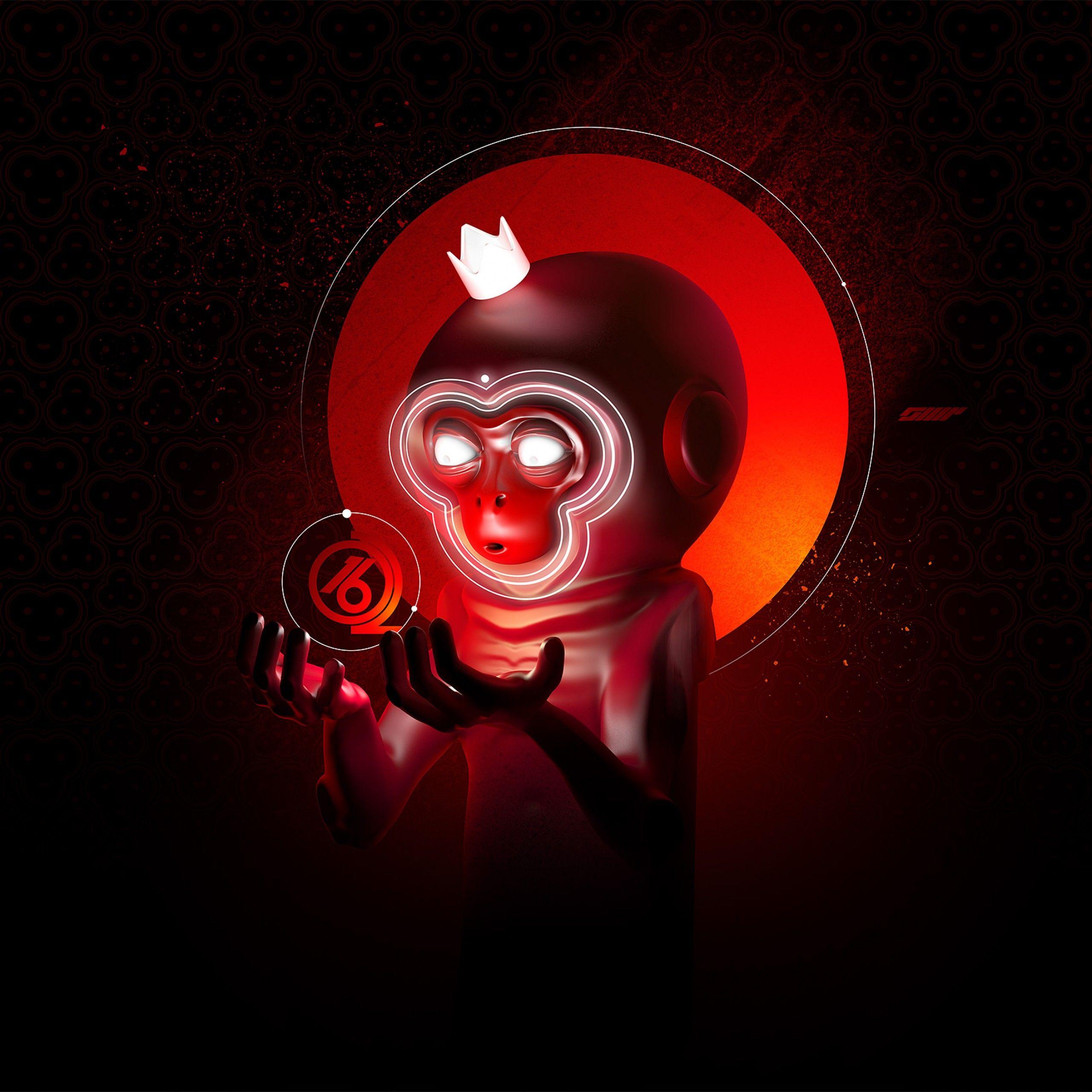 2560x2560 Wallpaper Fire monkey, HD, Creative Graphics,. Wallpaper