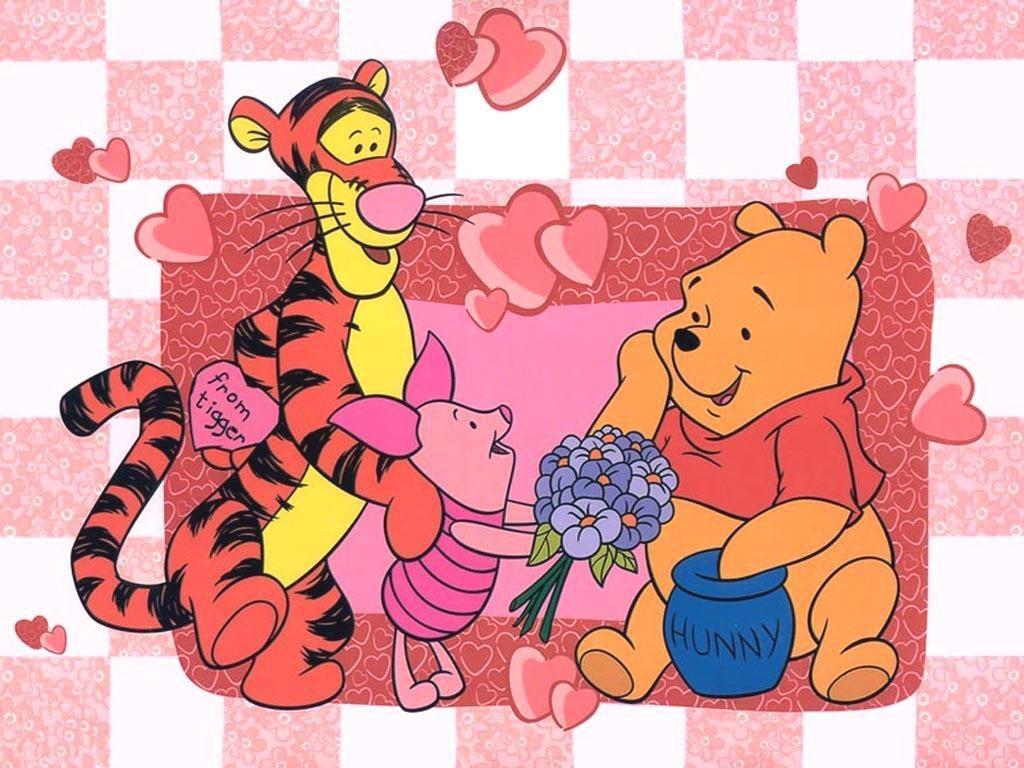 1024x768 Valentine Winnie The Pooh Wallpaper