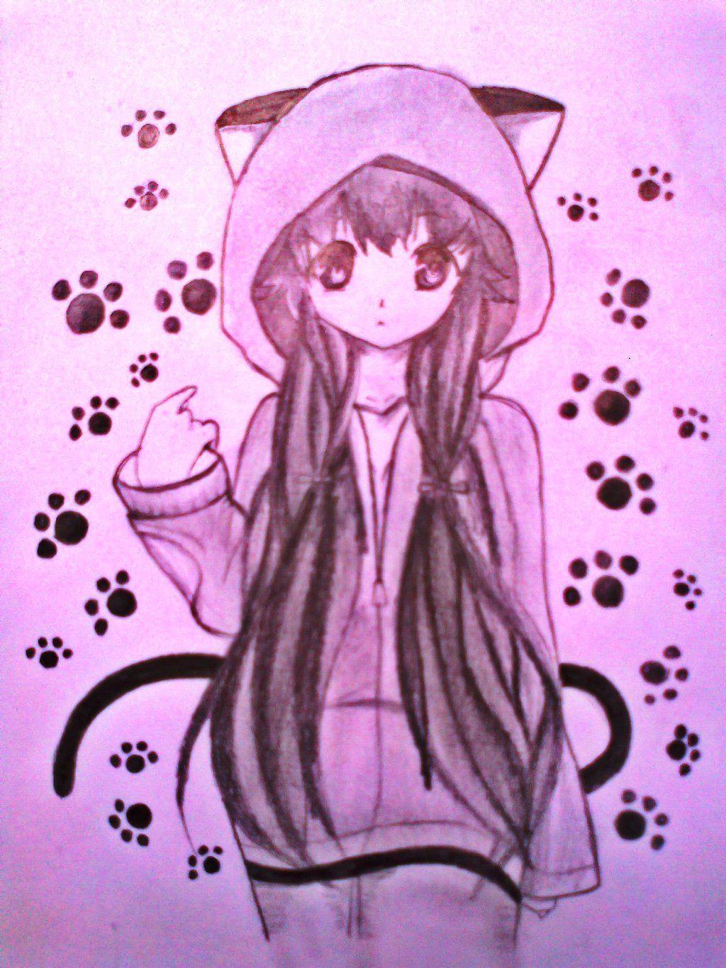 1024x1365 Free download cute anime cat girl by xinje manga anime traditional