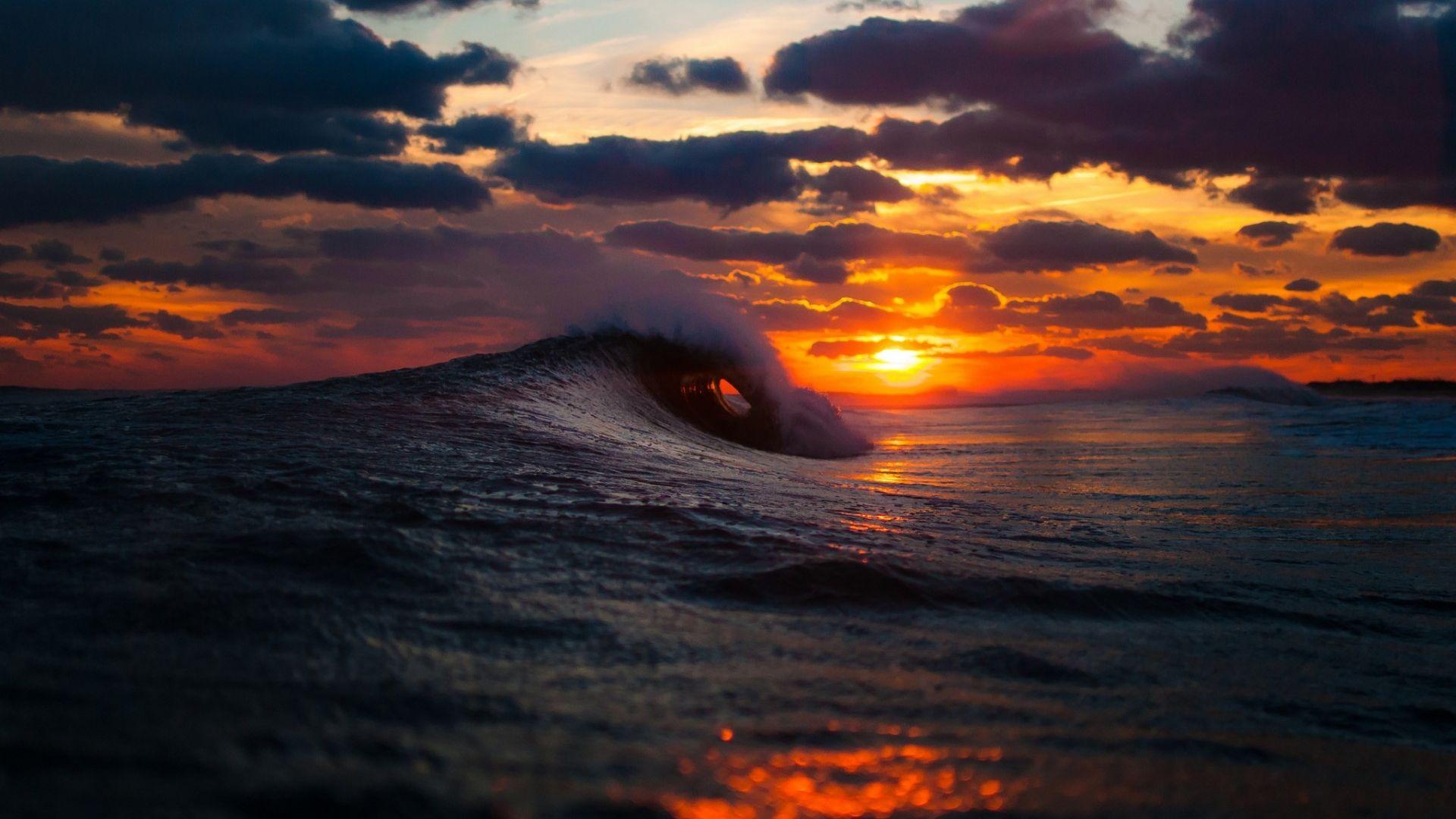 1920x1080 Free download Beautiful Ocean Sunset Wallpaper for PC Full HD