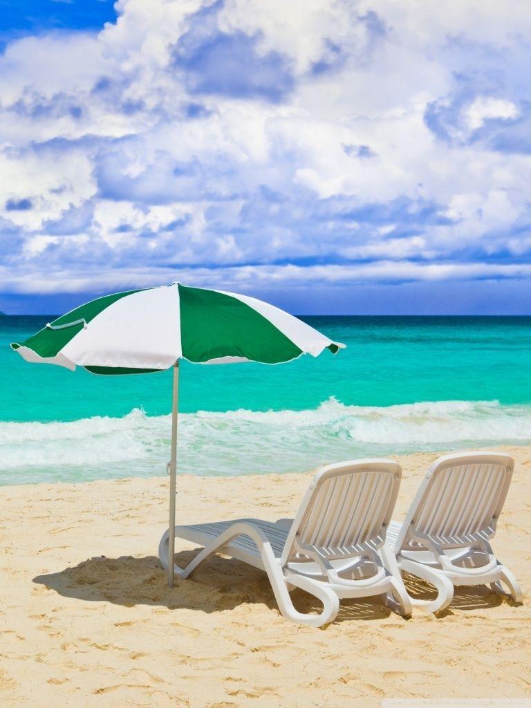 768x1024 Sunny Day At The Beach 4K HD Desktop Wallpaper for 4K Ultra HD TV