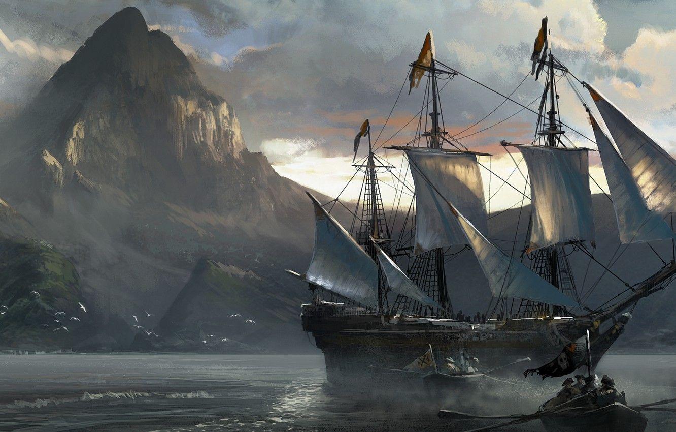 1332x850 Wallpaper sea, ship, Assassin's Creed IV: Black Flag, Assassin's
