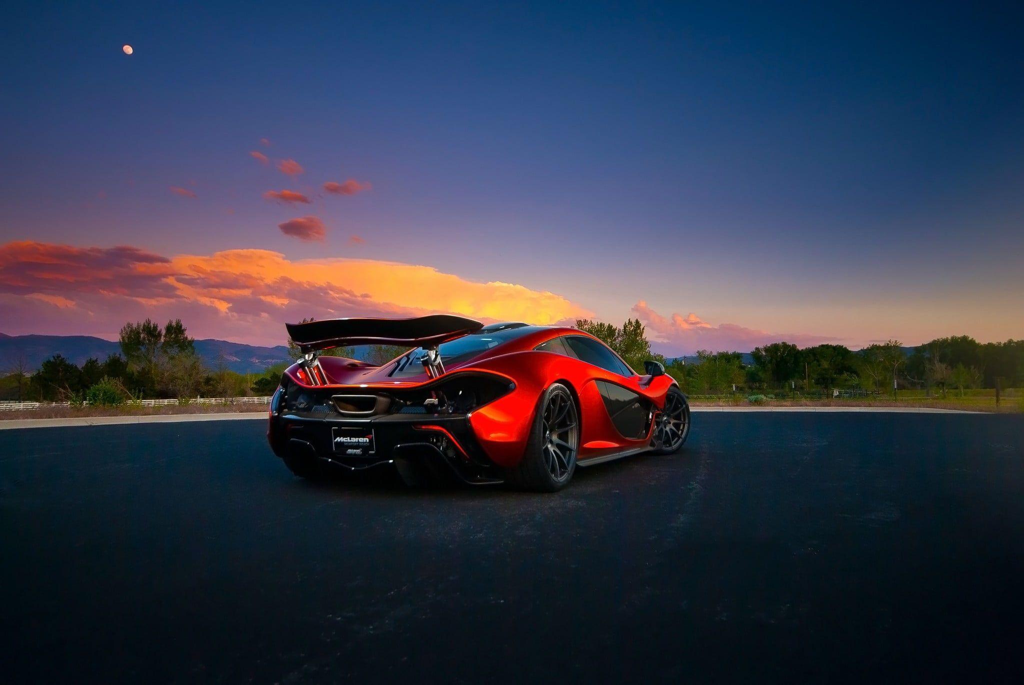 2048x1371 Red and black sports car, sports car, McLaren, McLaren P1 HD