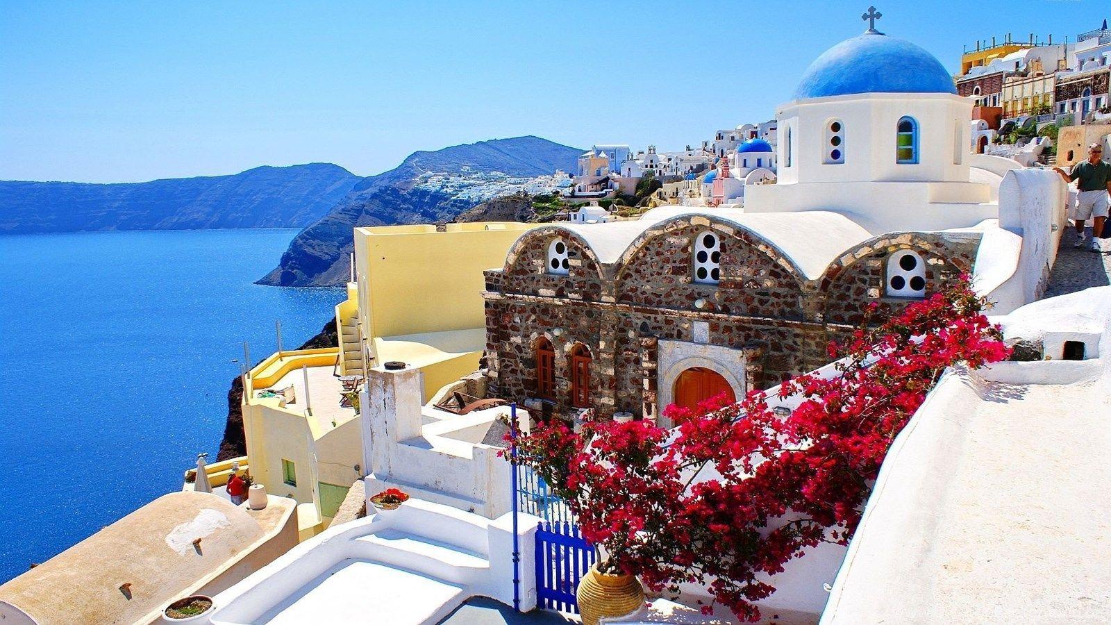 1600x900 1024x990px Santorini Greece HD Wallpaper Desktop Background