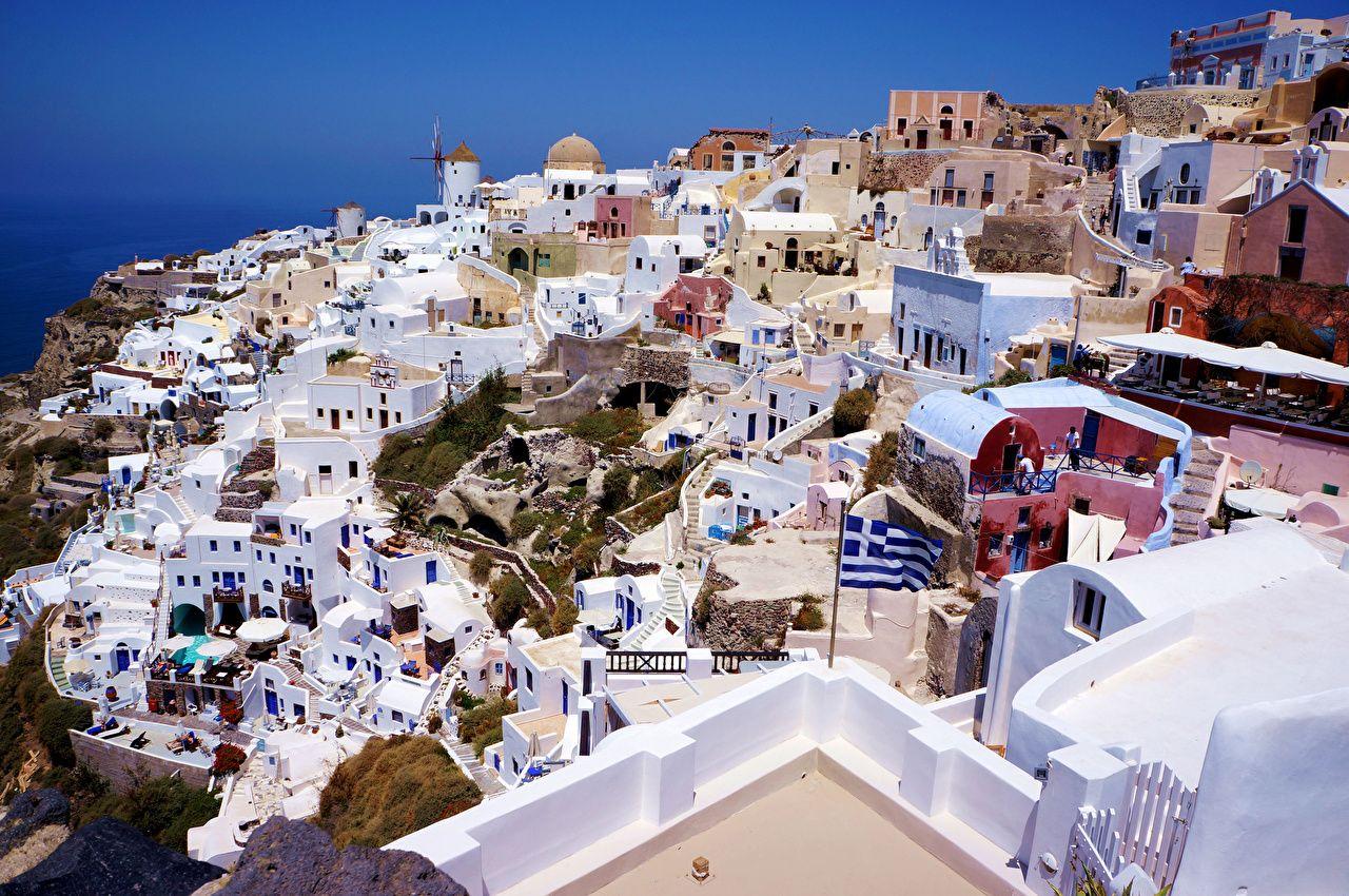 1280x850 Desktop Wallpaper Greece Santorini From above Cities Houses