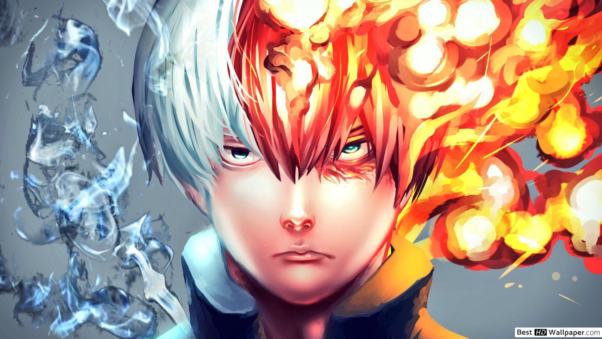 2048x1152 My Hero Academia Todoroki, Ice & Fire HD wallpaper download
